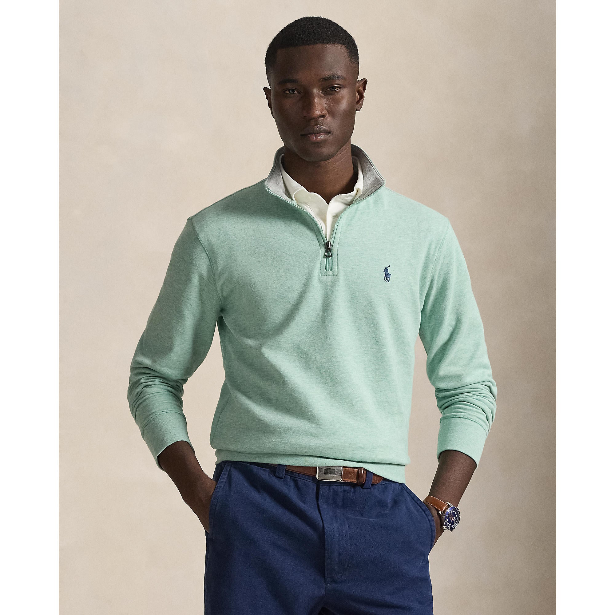 Pull en coton quart de zip
