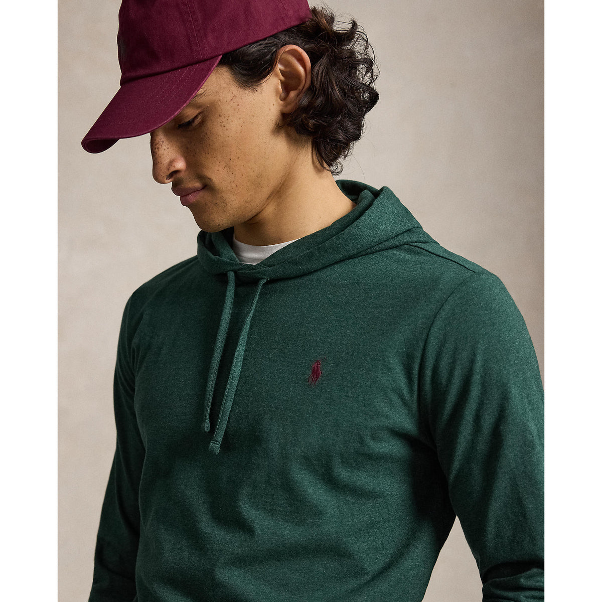 T-shirt manches longues à capuche vert