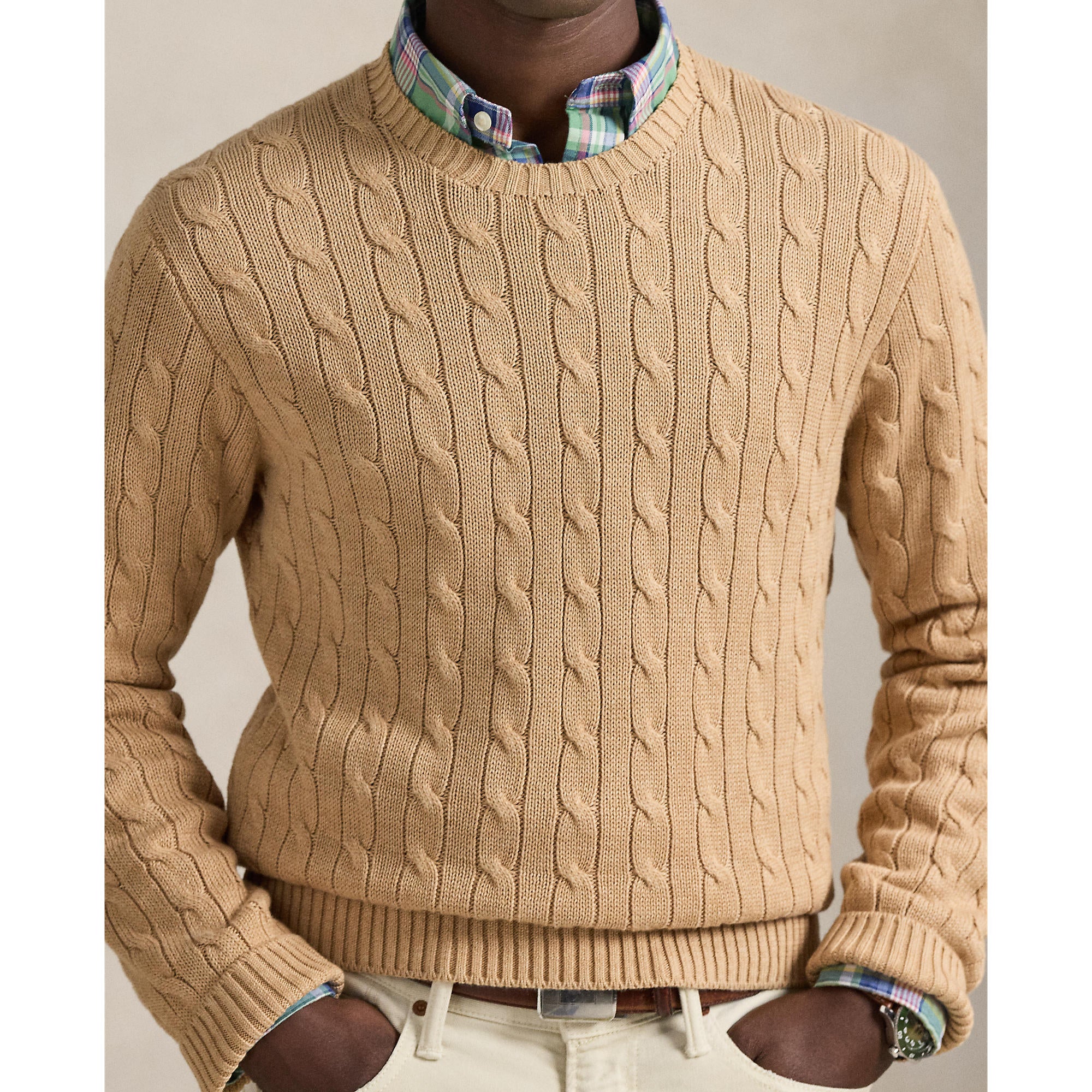 Pull de mailles de coton Fisherman