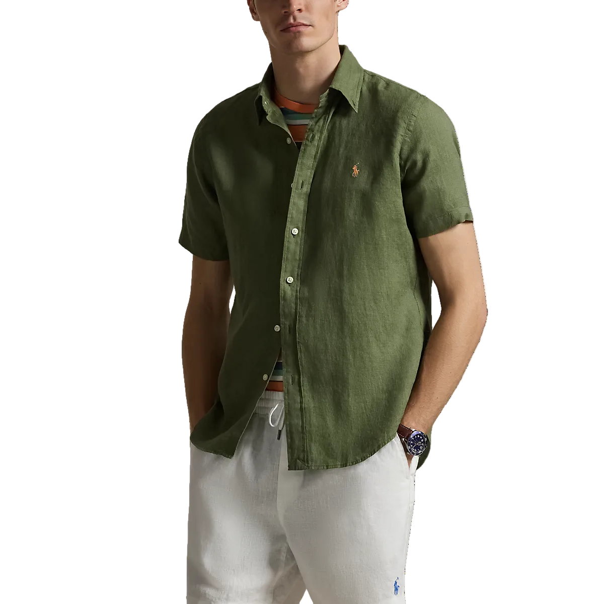 Chemise de lin à manches courtes
