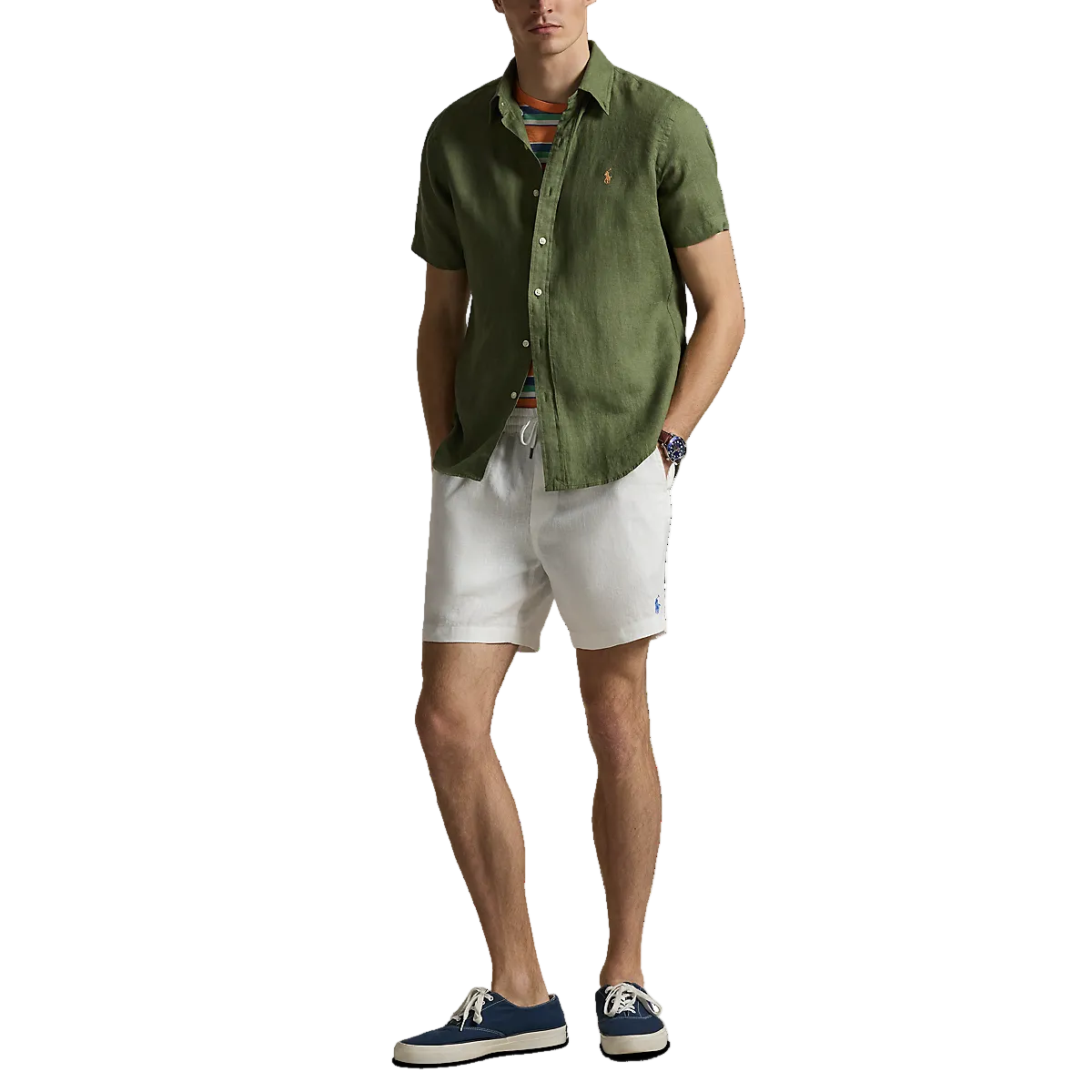 Chemise de lin à manches courtes
