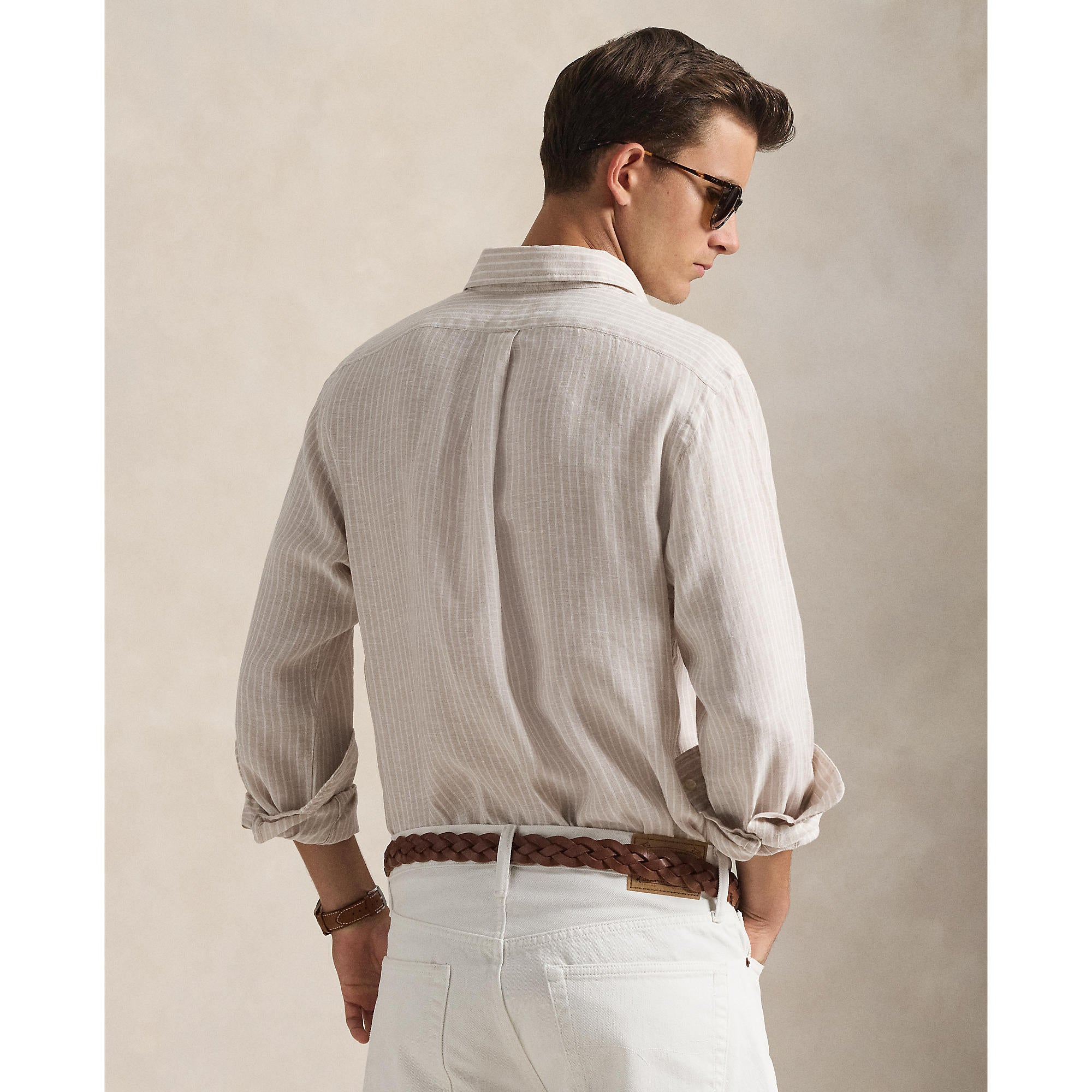 Chemise en lin rayée Classic Fit