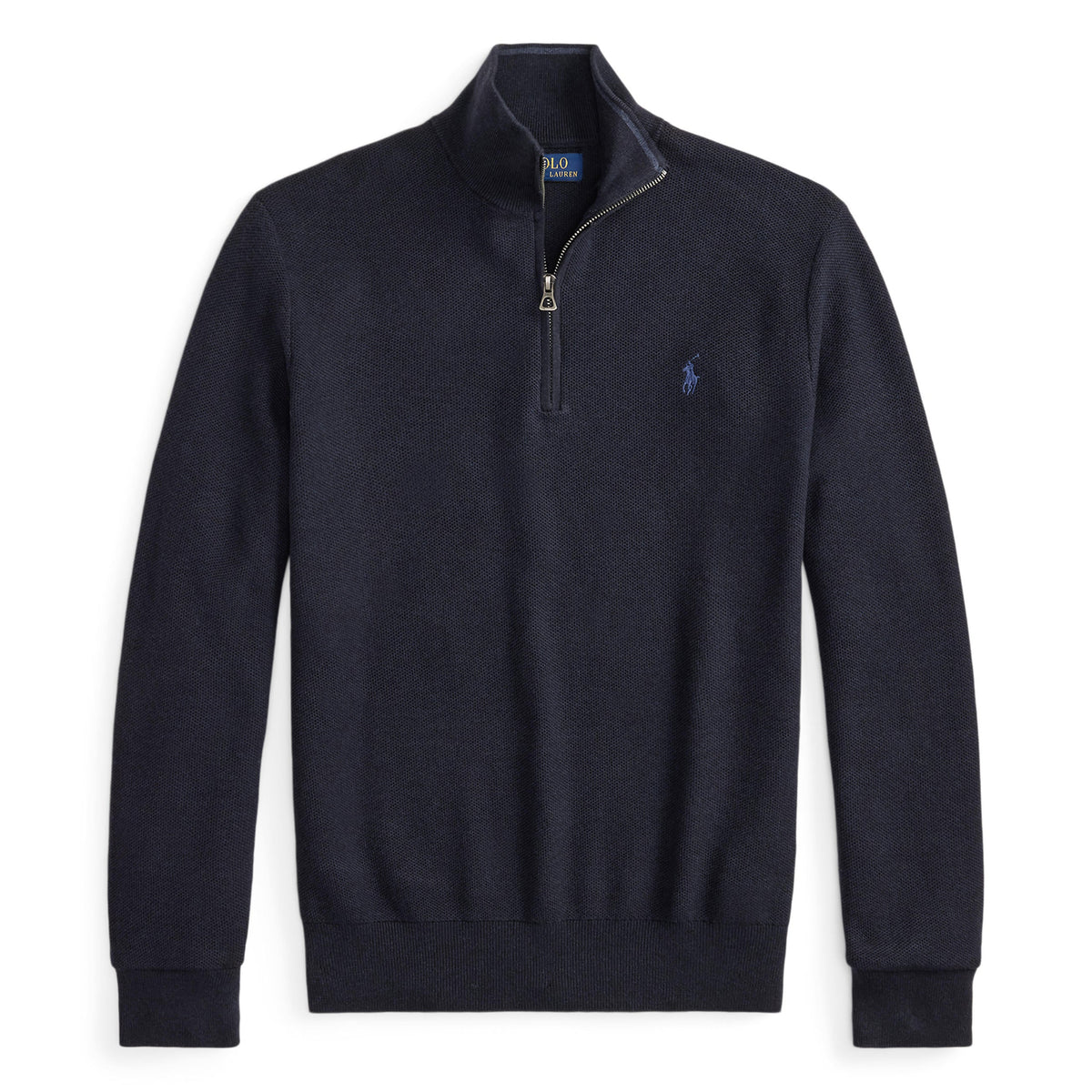 Pull de coton à demi-zip marine
