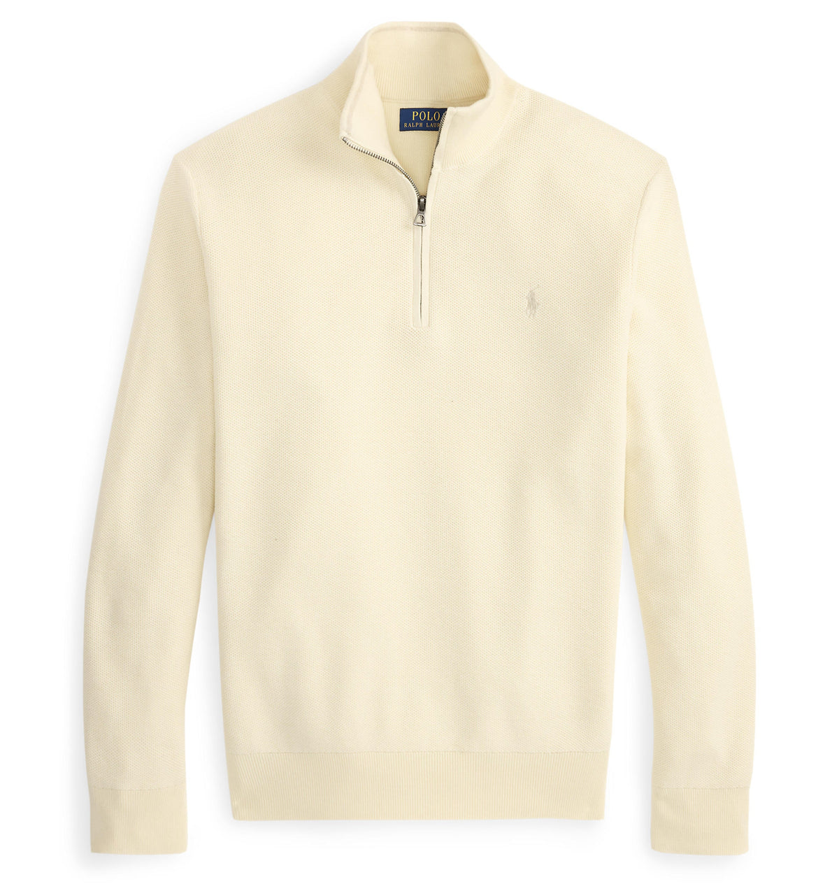 Pull de coton demi-zip crème