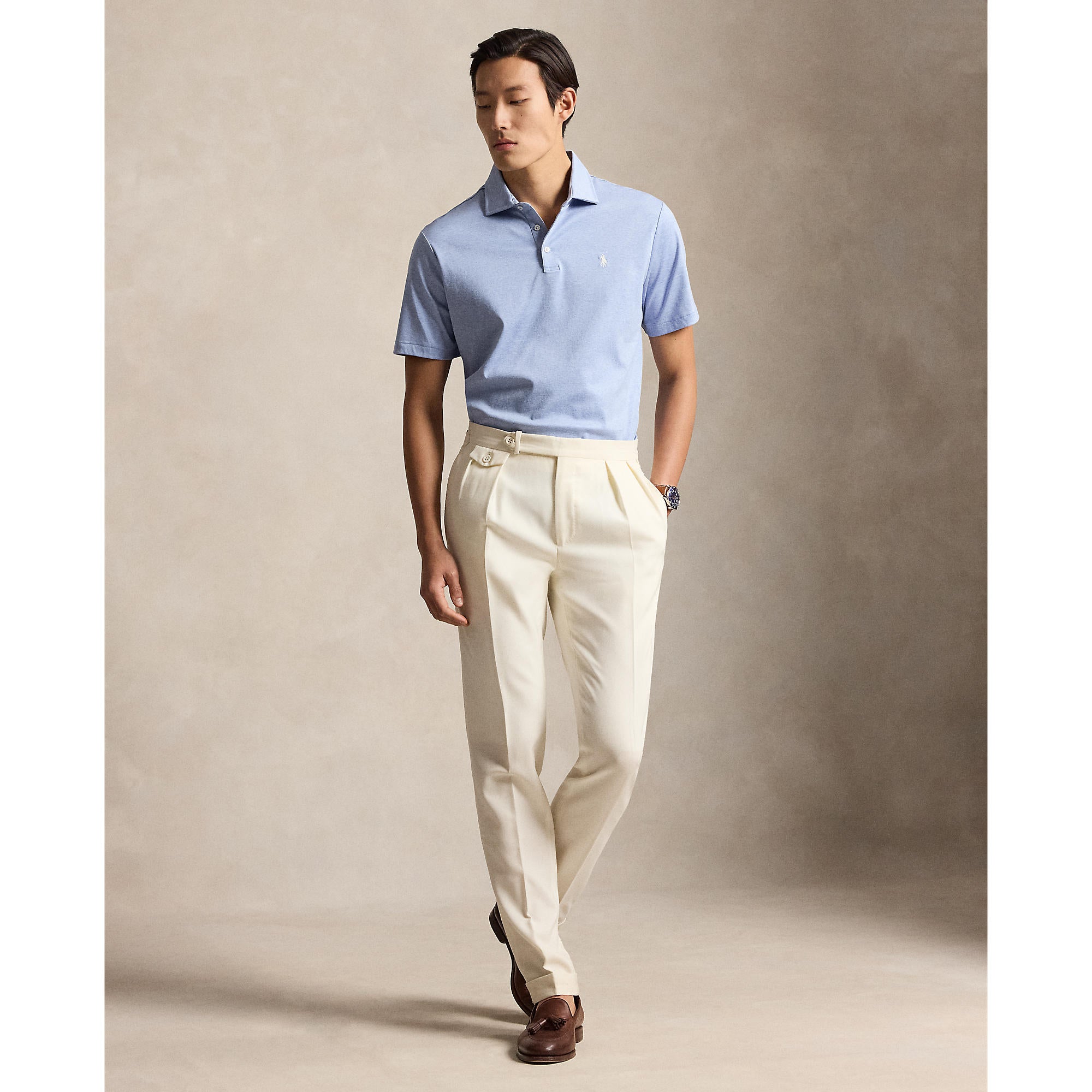Polo Soft Cotton Classic Fit bleu pâle