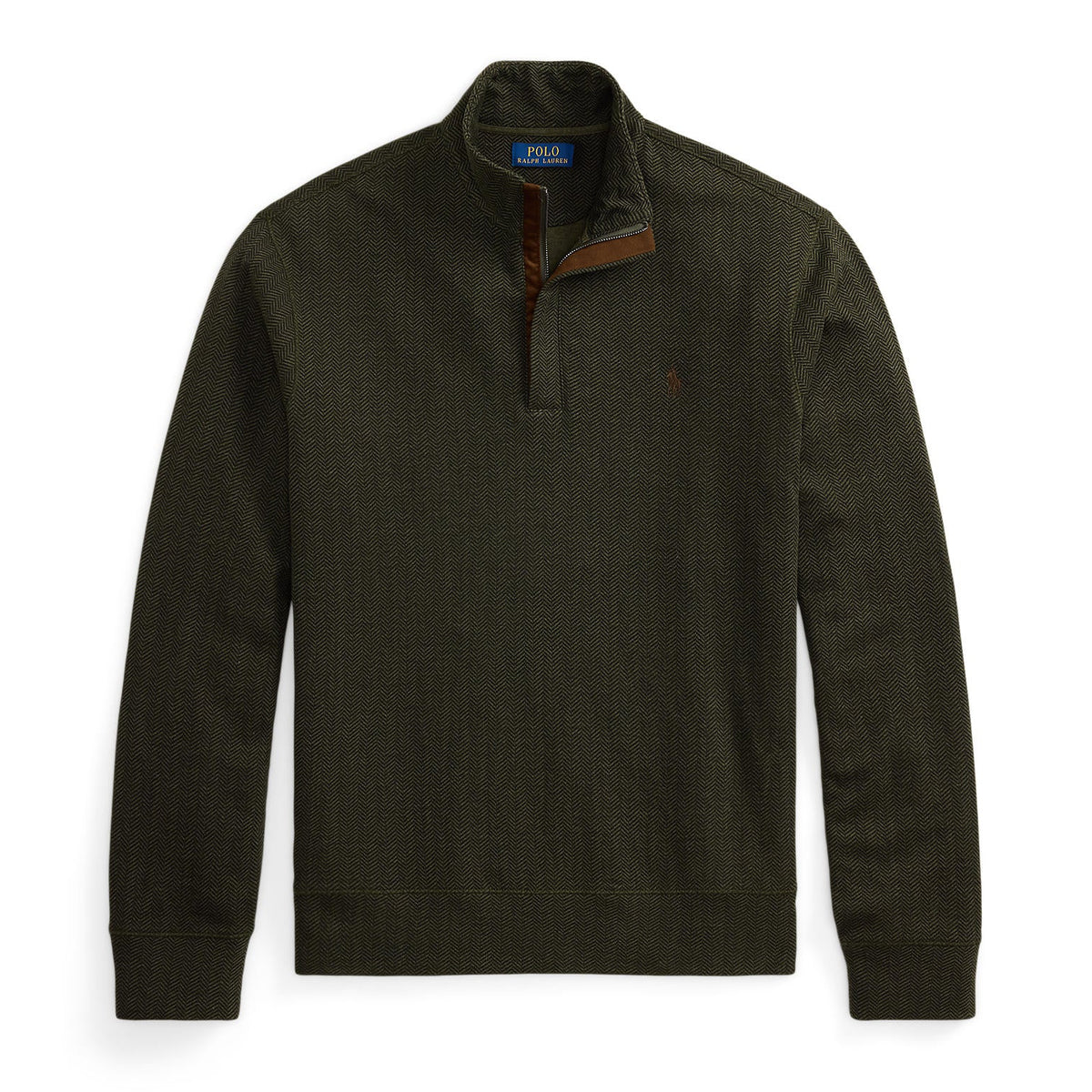 Chandail vert forêt à demi-zip