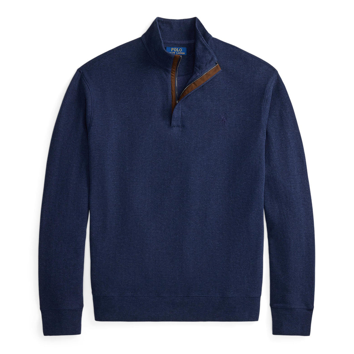 Chandail bleu à demi-zip bleu
