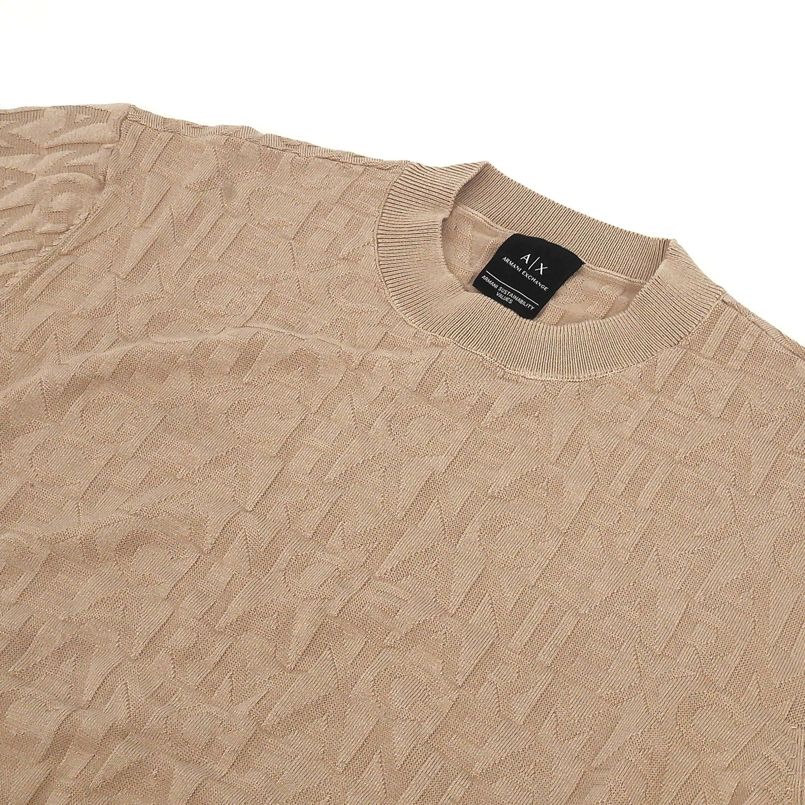 Pull avec logo Armani Exchange taupe