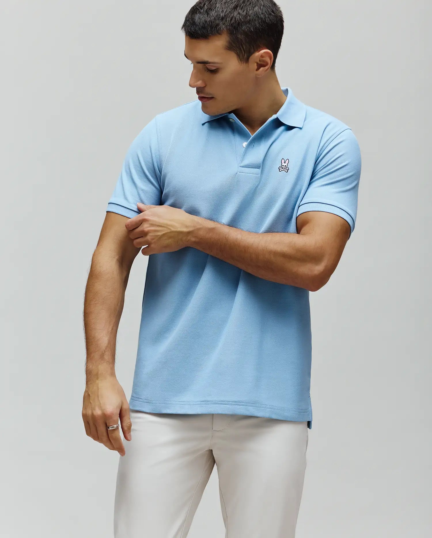 Polo en piqué classique bleu pâle
