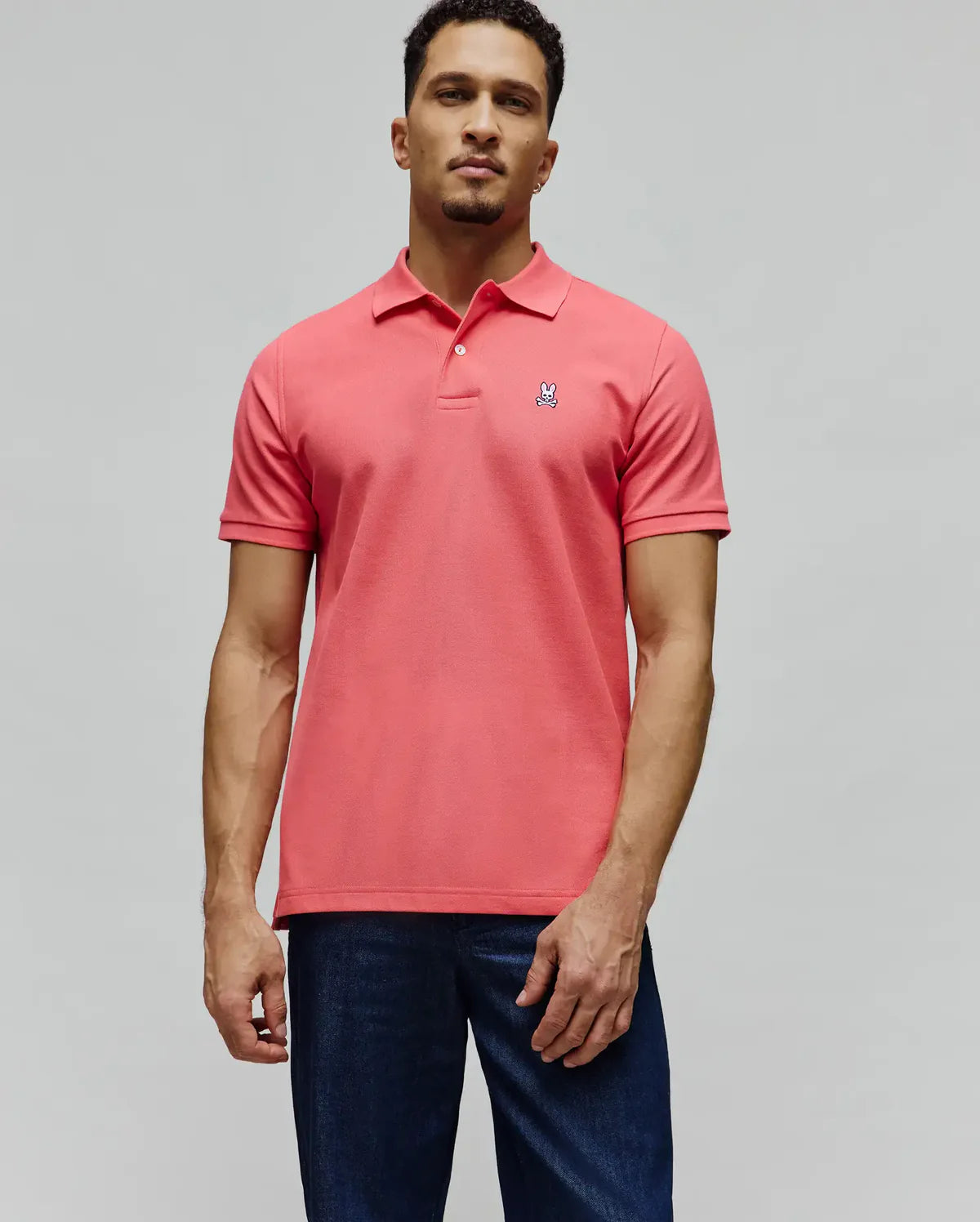 Polo classique en coton Pima rose Sunkiss