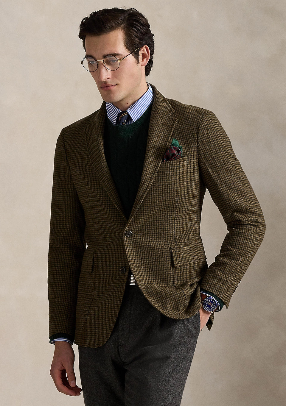 Veston en tweed de style Harvard Guncheck