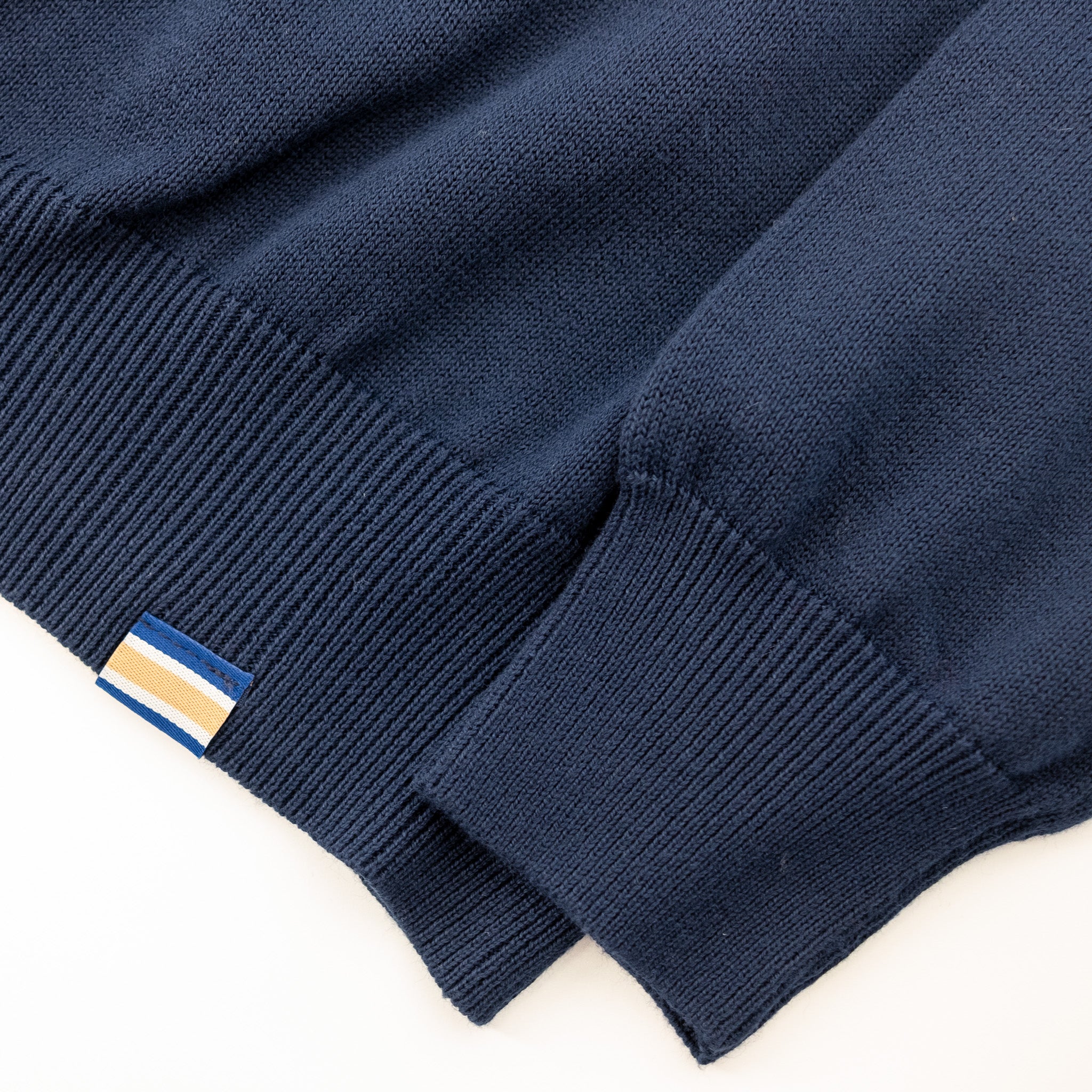 Polo Maurice en coton et cachemire marine