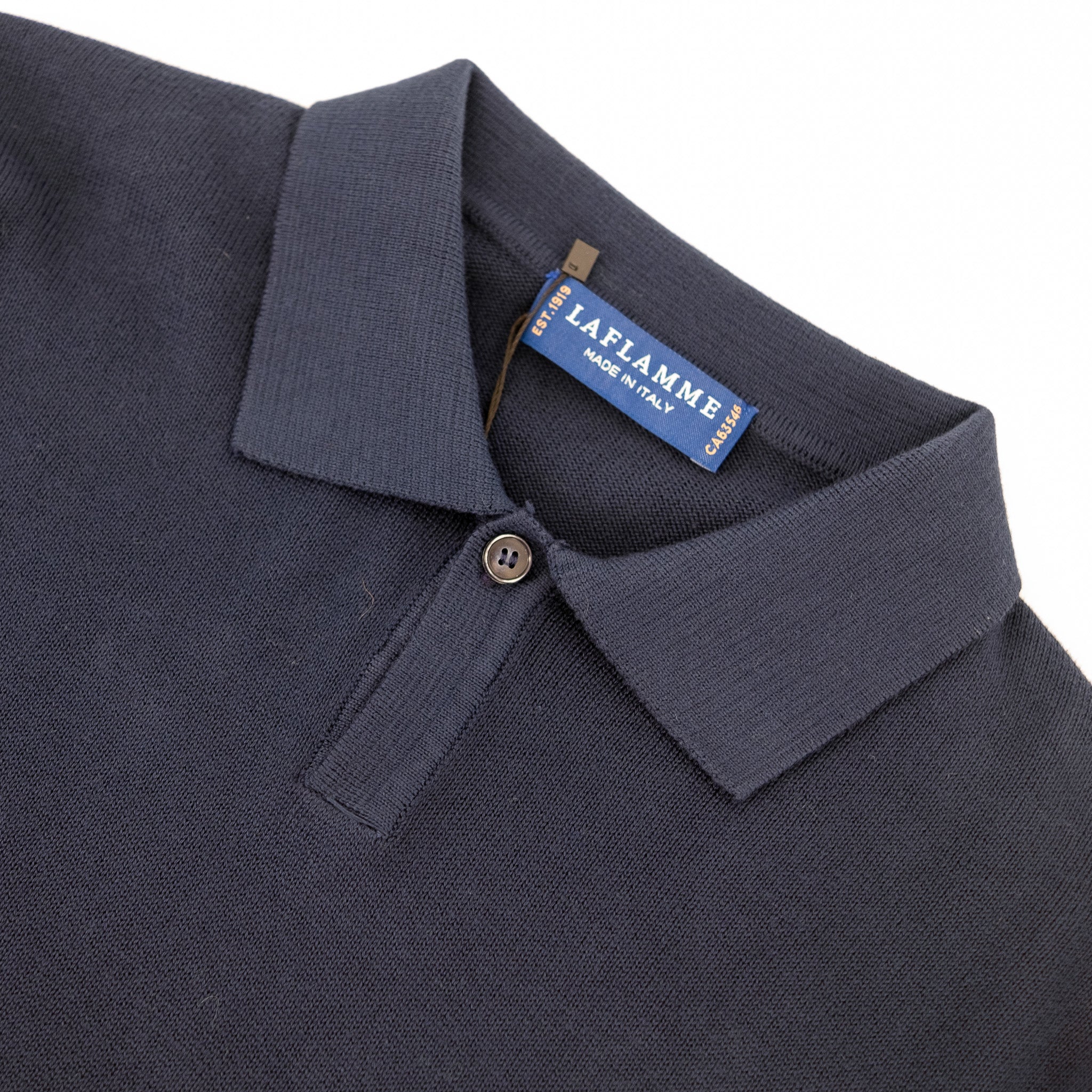 Polo Maurice en coton et cachemire marine