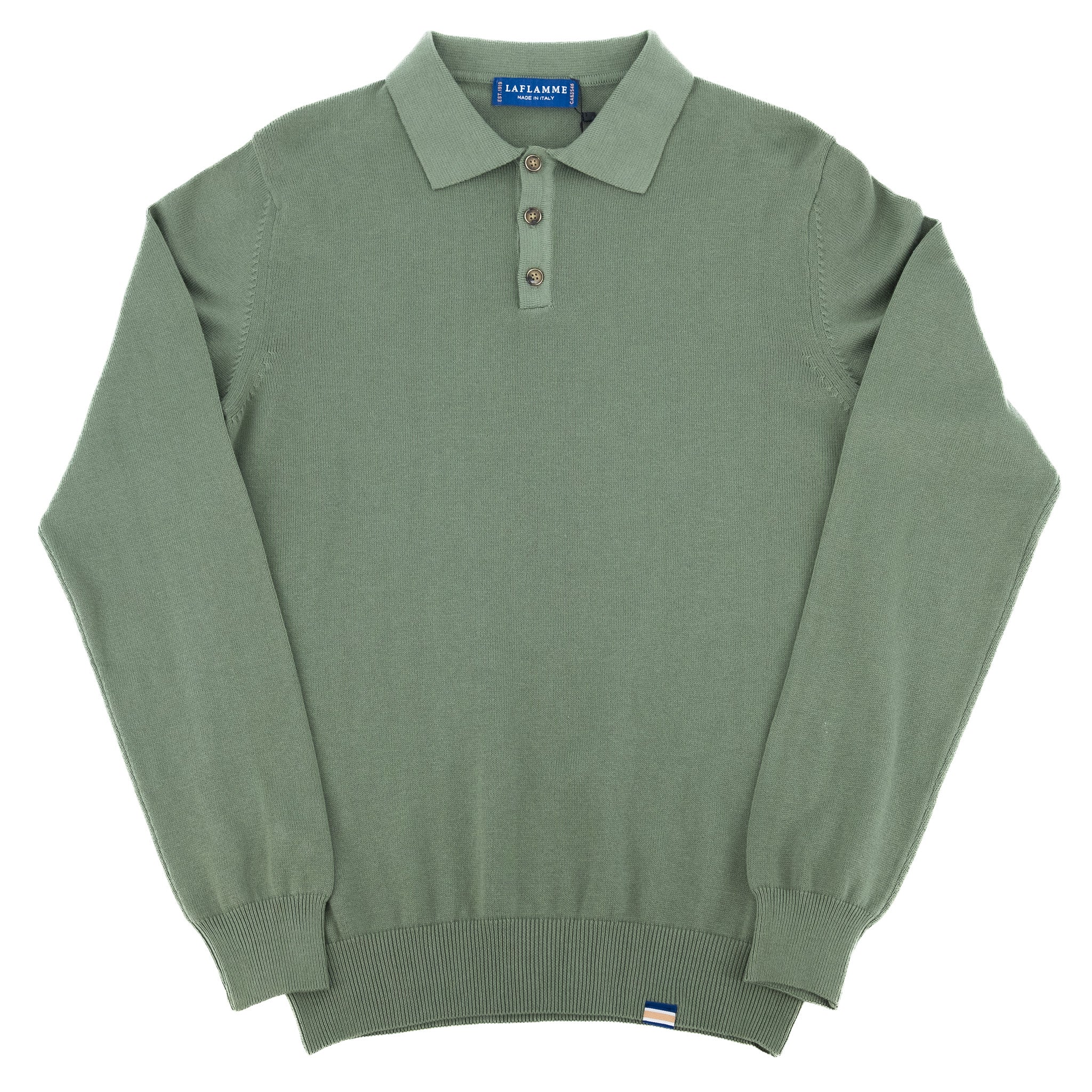 Polo Maurice en coton et cachemire vert