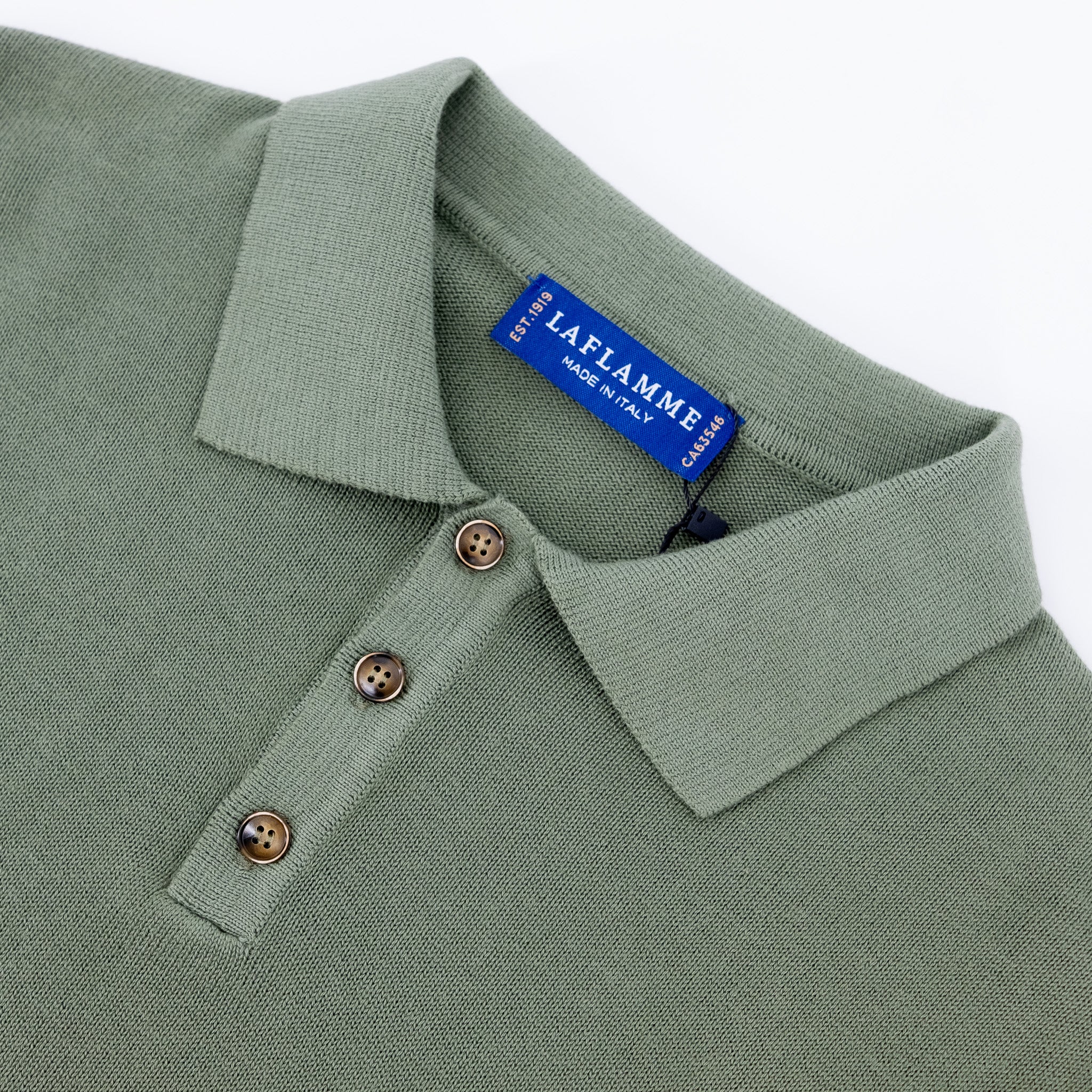 Polo Maurice en coton et cachemire vert