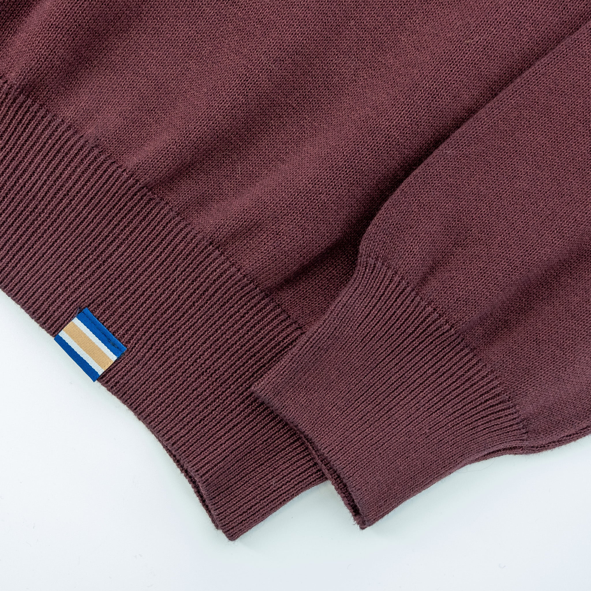 Polo Maurice en coton et cachemire bordeaux