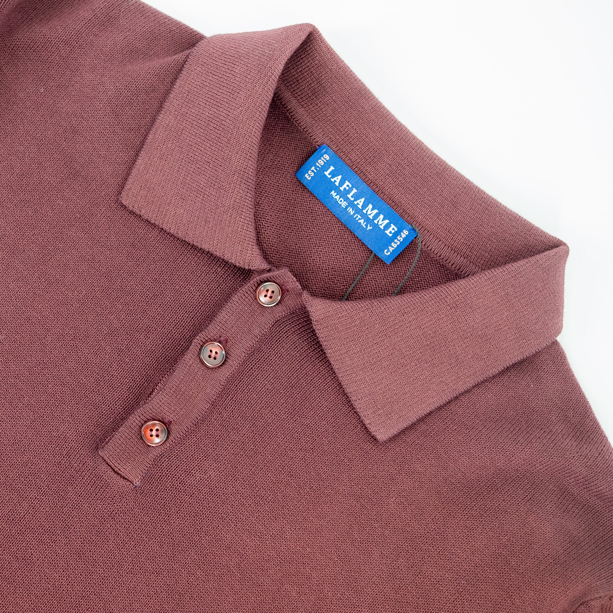 Polo Maurice en coton et cachemire bordeaux