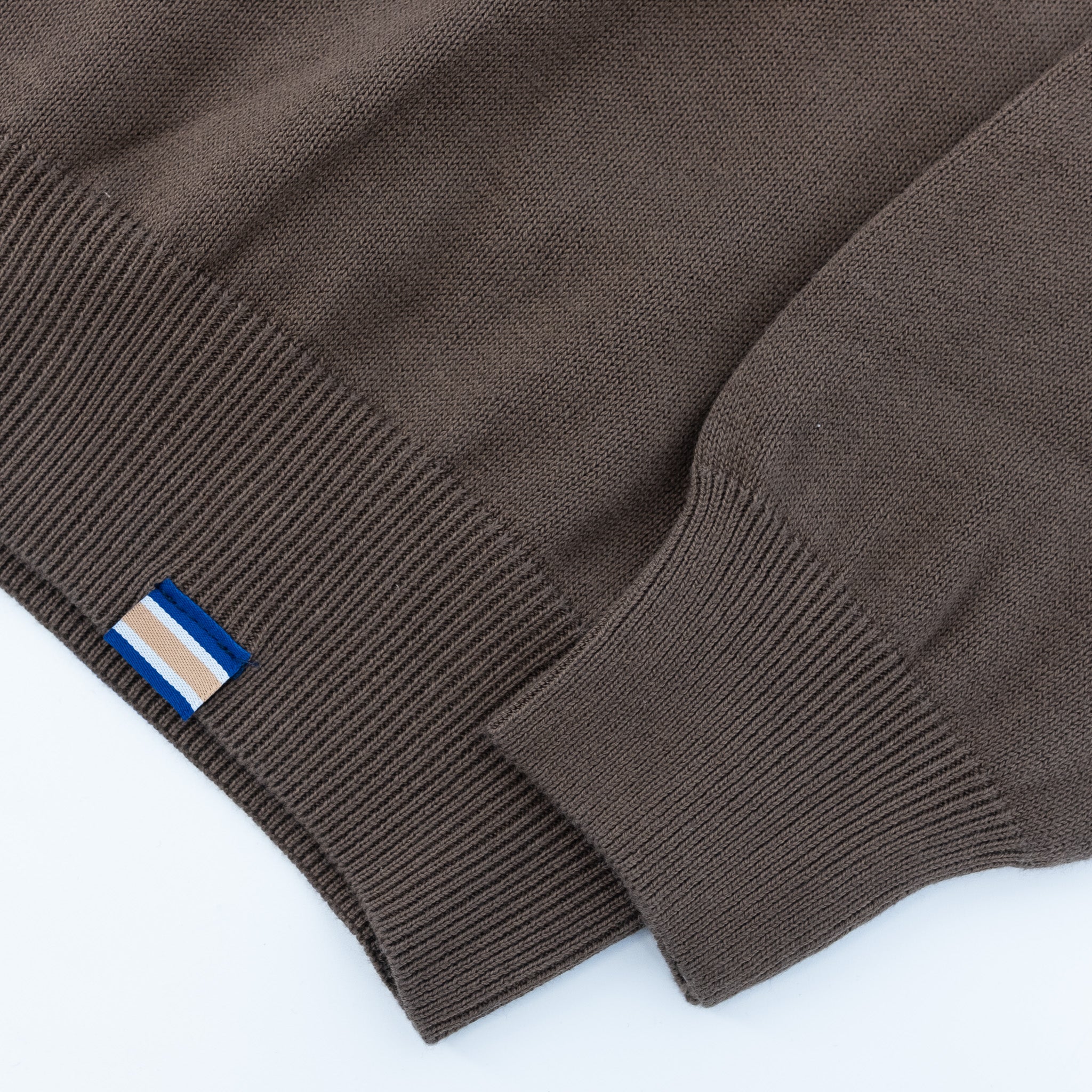 Polo Maurice en coton et cachemire tabac