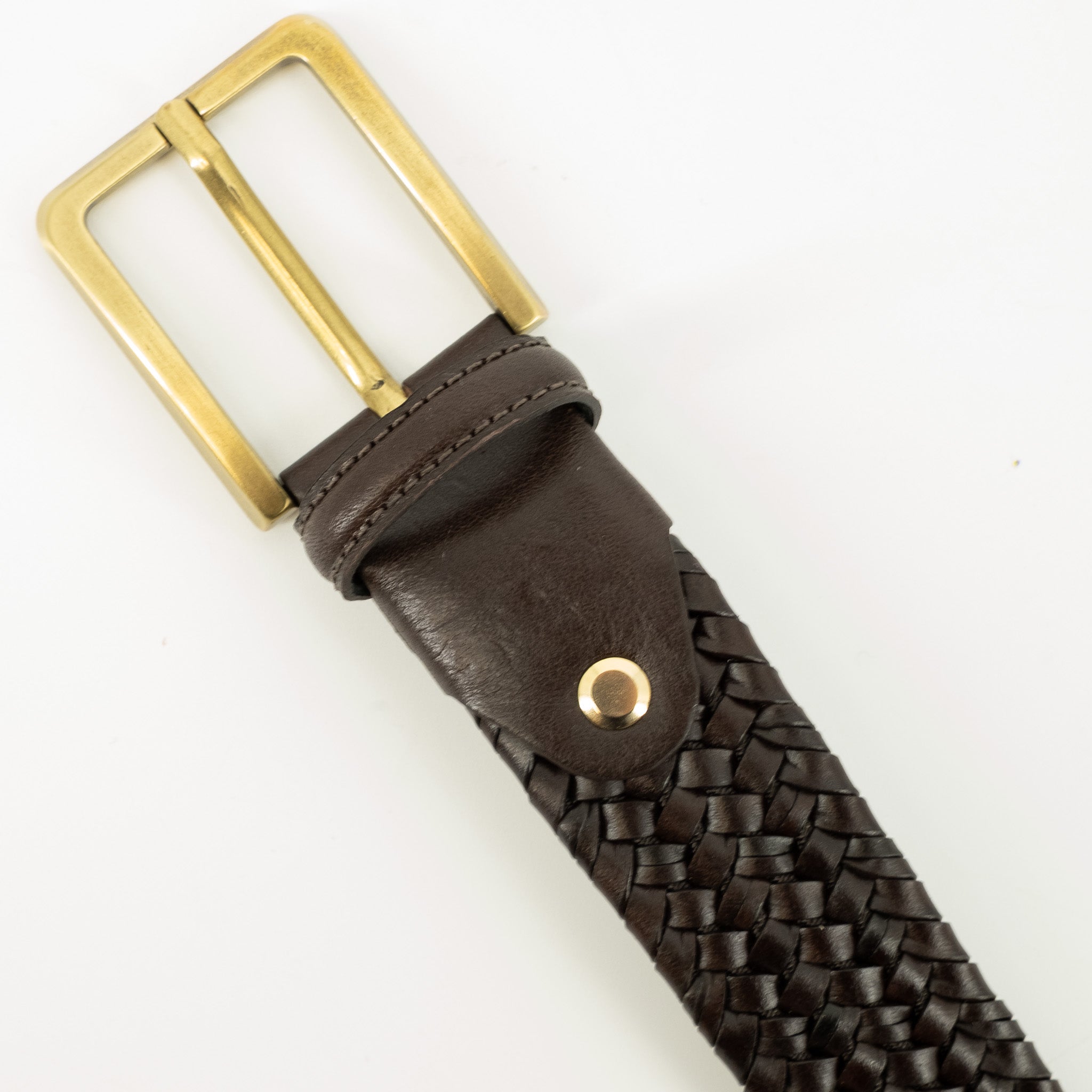 Ceinture La Tressée brun avec boucle or