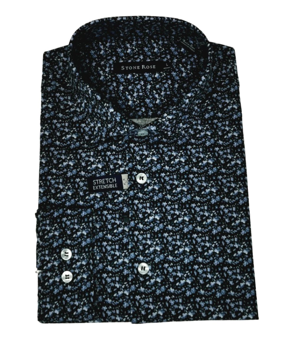 chemise extensible à motifs marine