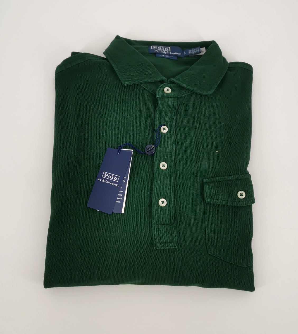 Polo manches longues original vert