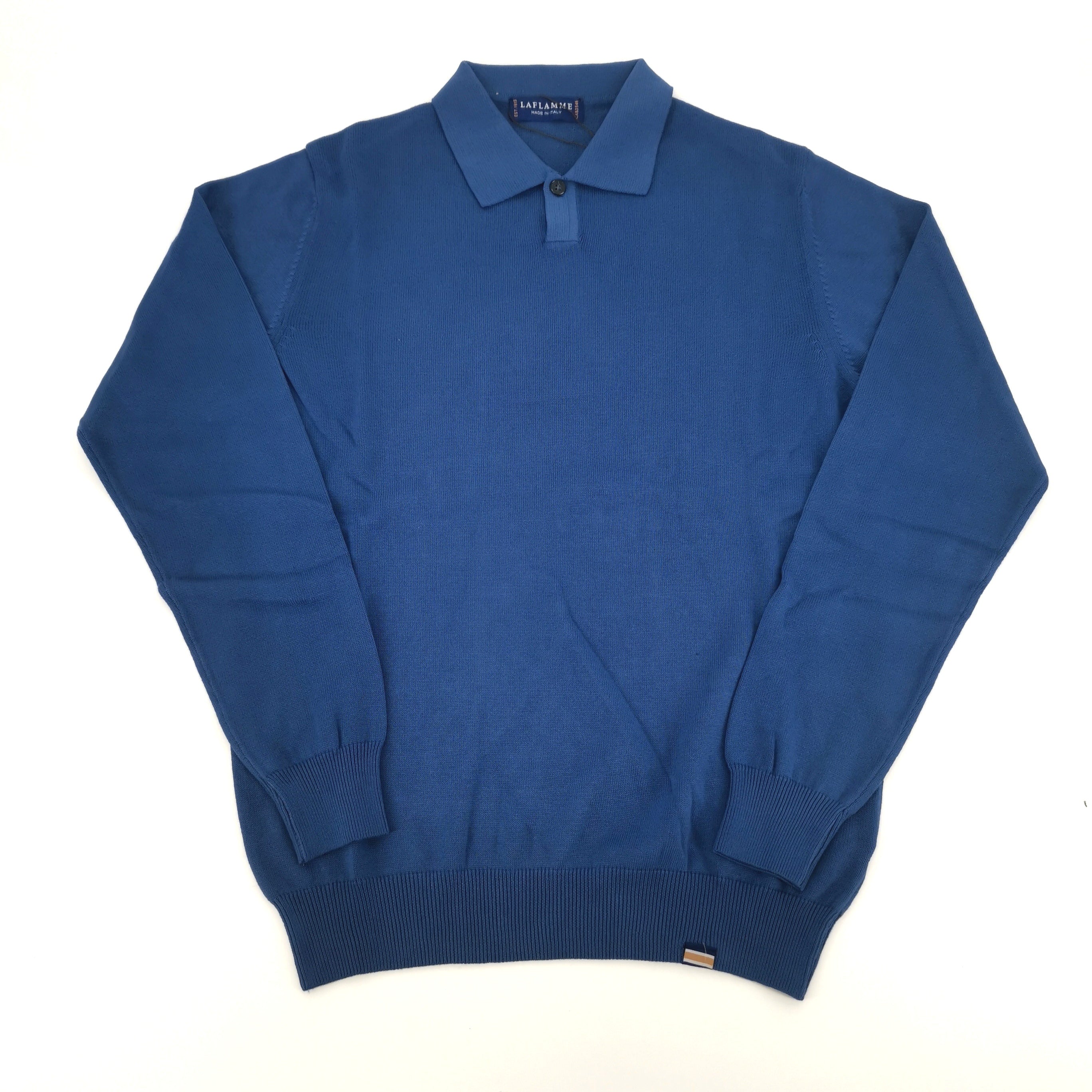 Polo Maurice bleu aviateur en coton cachemire
