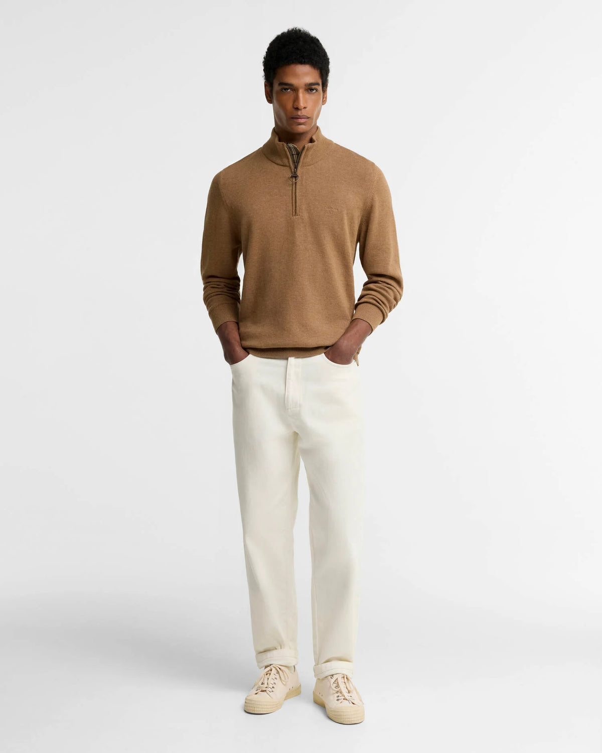 Pull en coton à demi-glissière