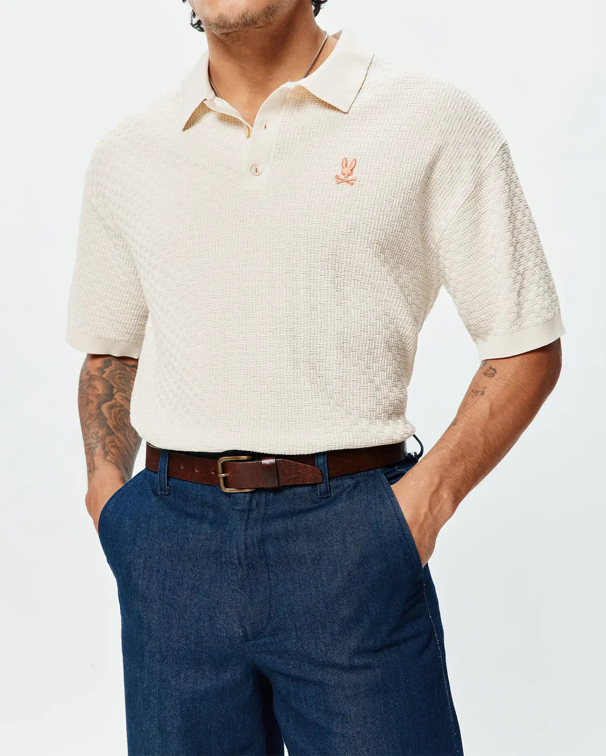 Polo de tricot Jacquard