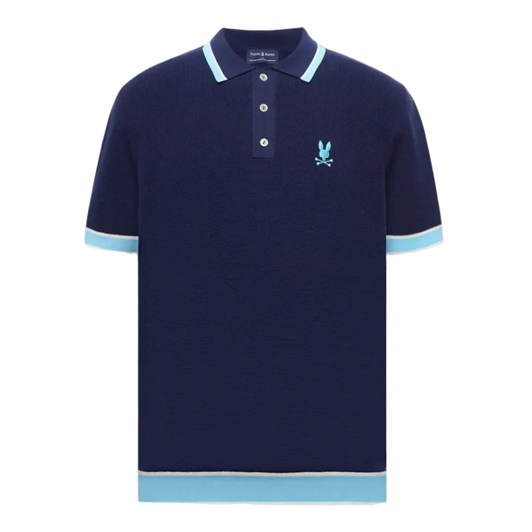 Polo de tricot bleu Dax