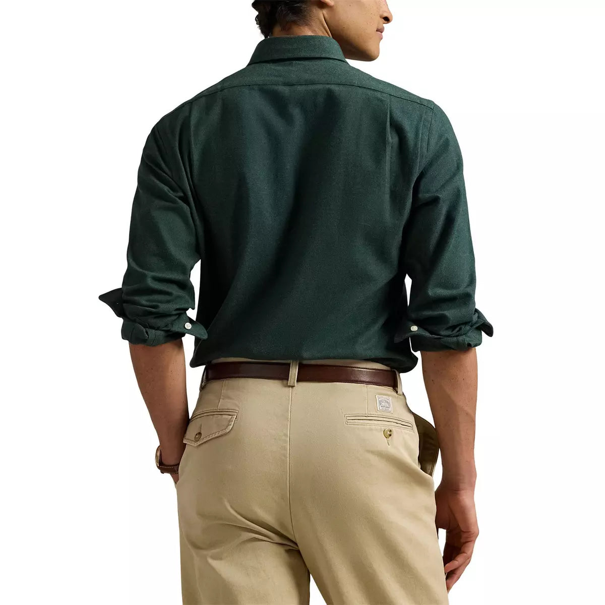 Chemise performance en flanelle verte