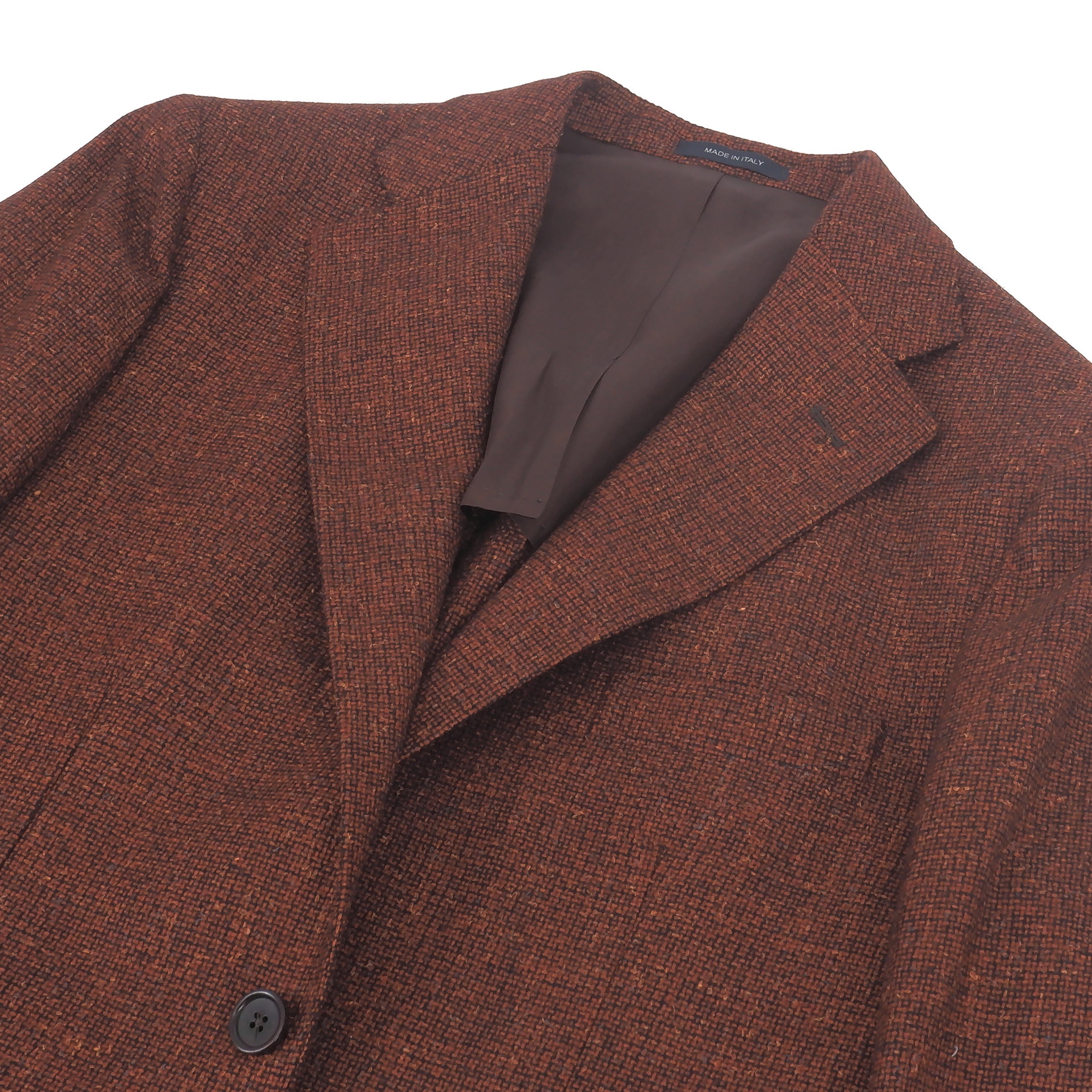 Veston Napoli en tweed orange brulé