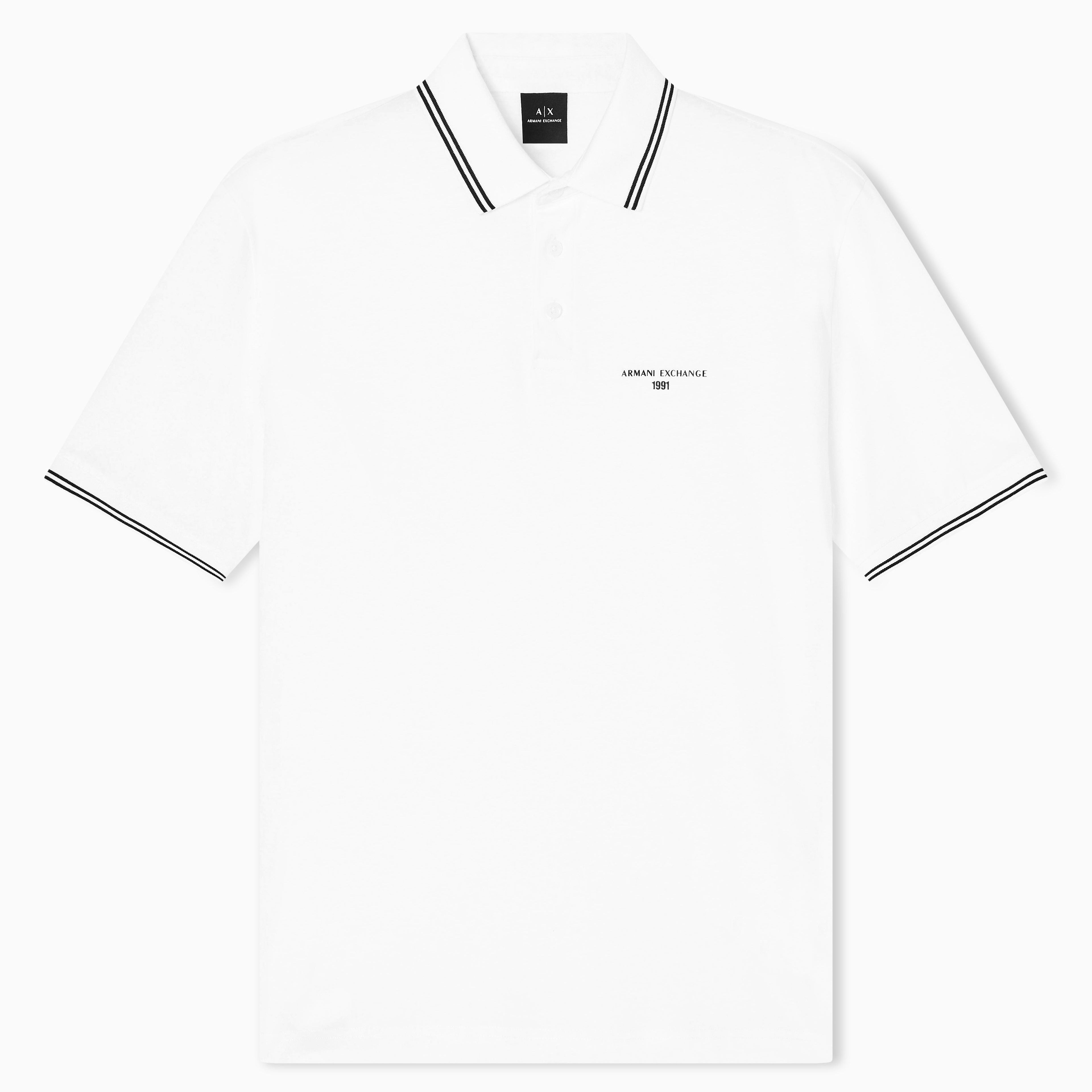 Polo en jersey de coton blanc cassé