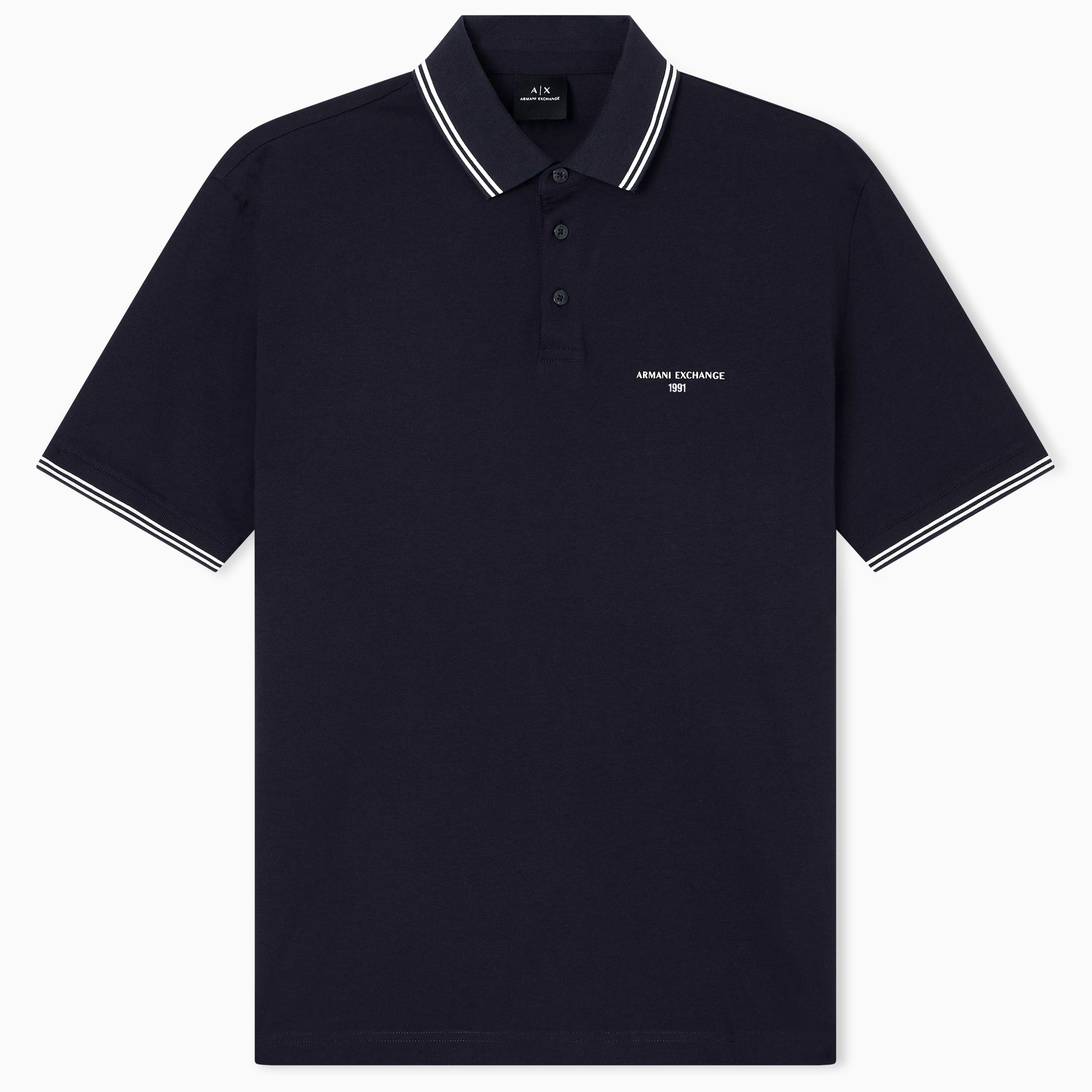 Polo en jersey de coton marine