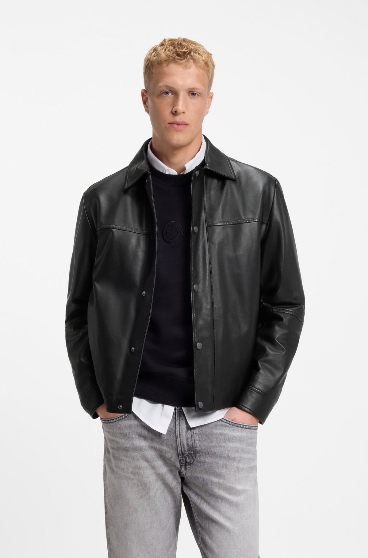 Veste de cuir Nappa Joban noir