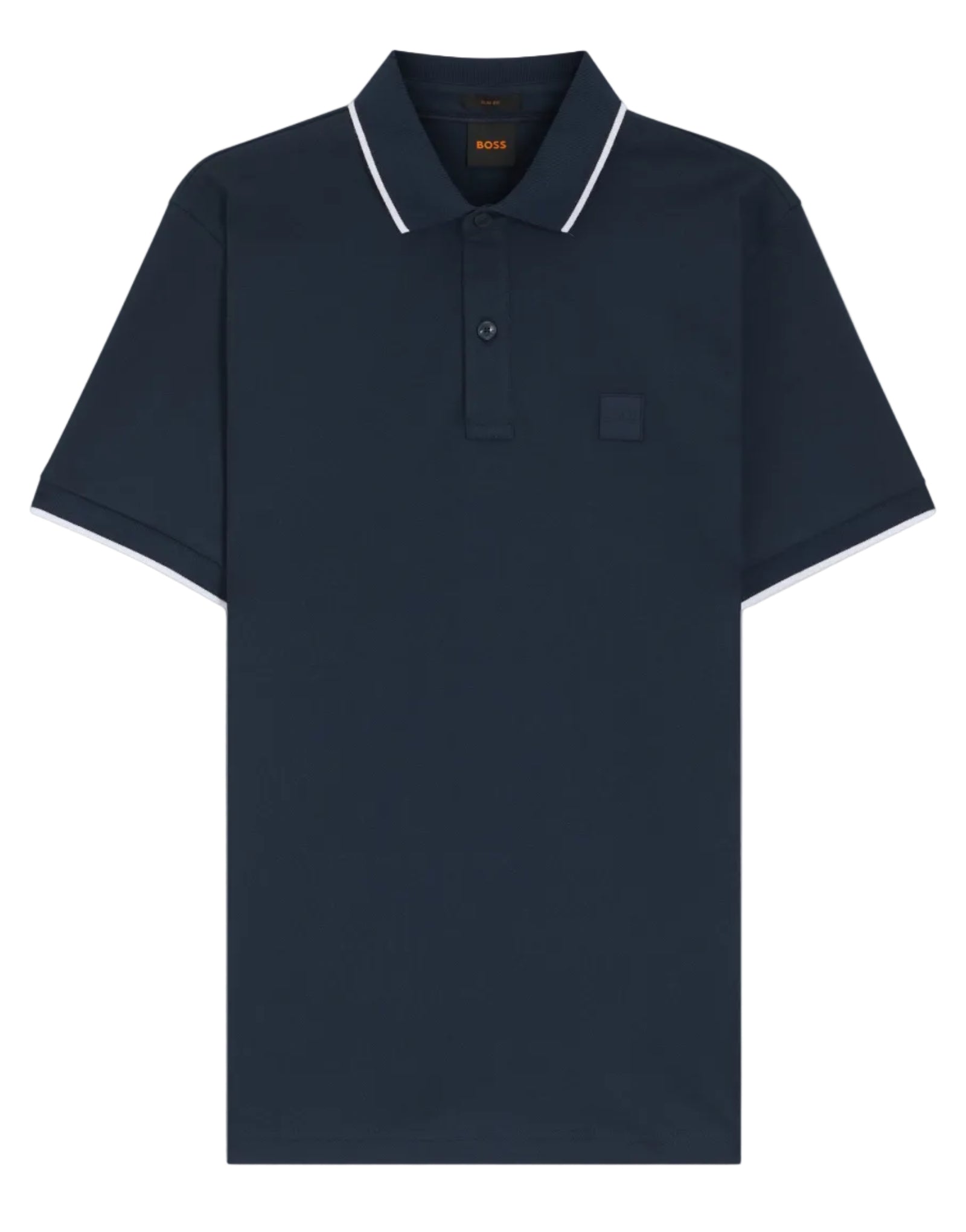Polo marine col contrasté