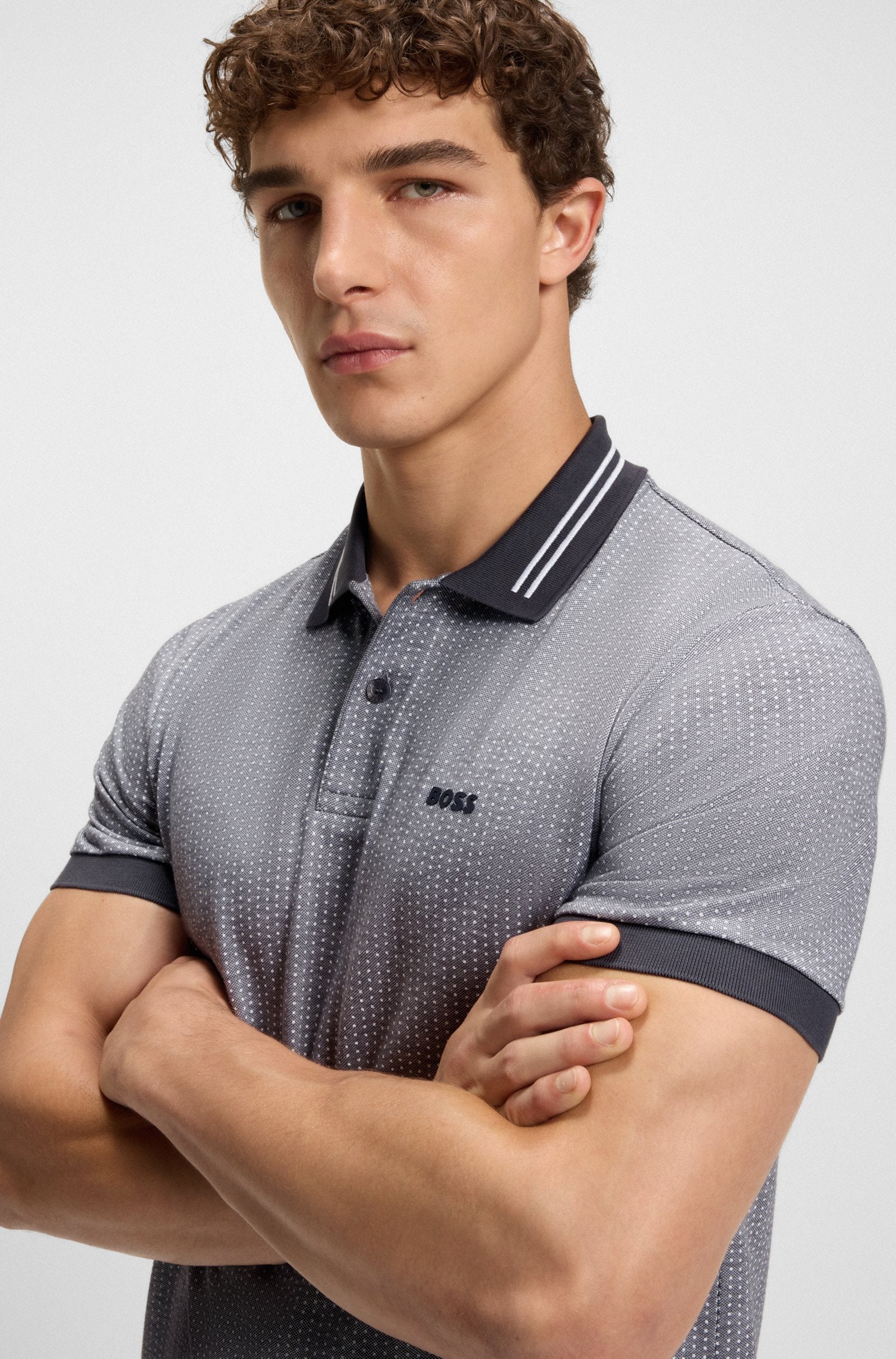 Polo texturé gris