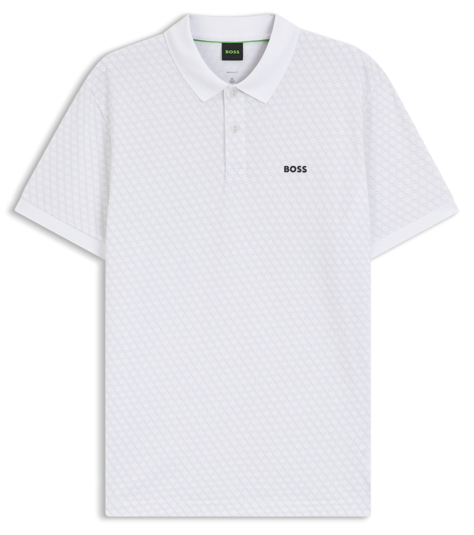 Polo imprimé en coton piqué blanc