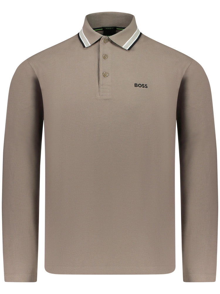 Polo manches longues beige