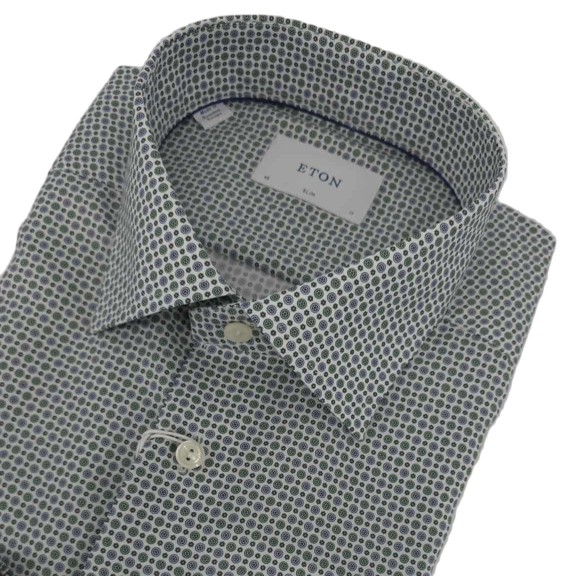 Chemise à motifs vert
