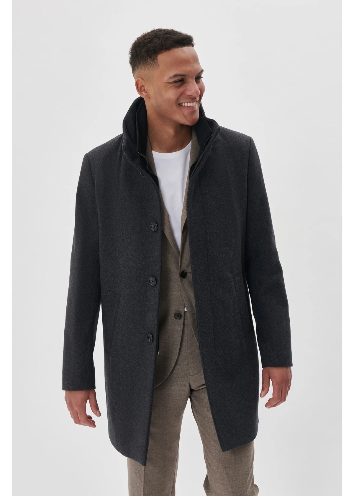 Manteau d’hiver Harvey Héritage en laine mélangée Charcoal