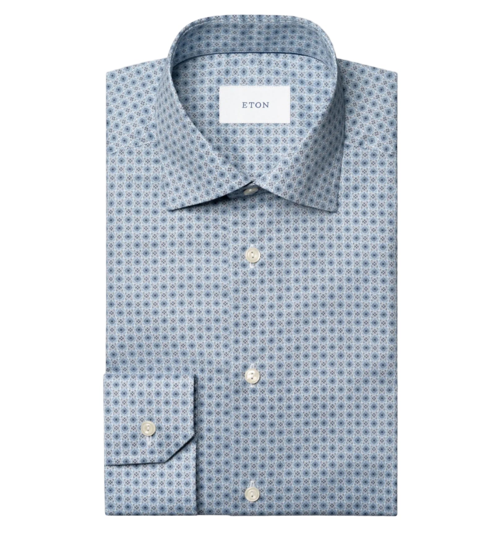 Chemise bleu avec motif fleuri
