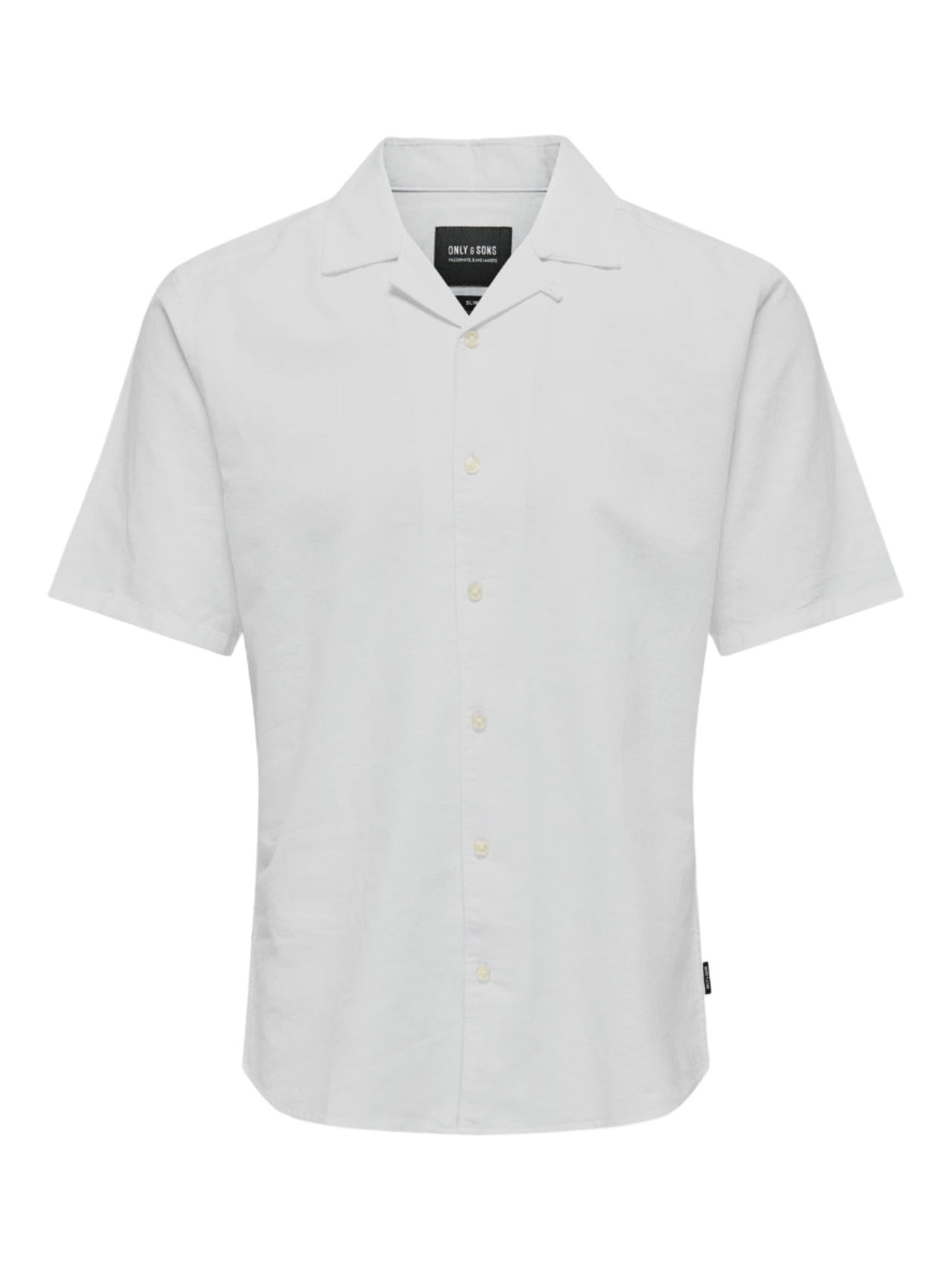 Chemise de lin blanche avec col cubain