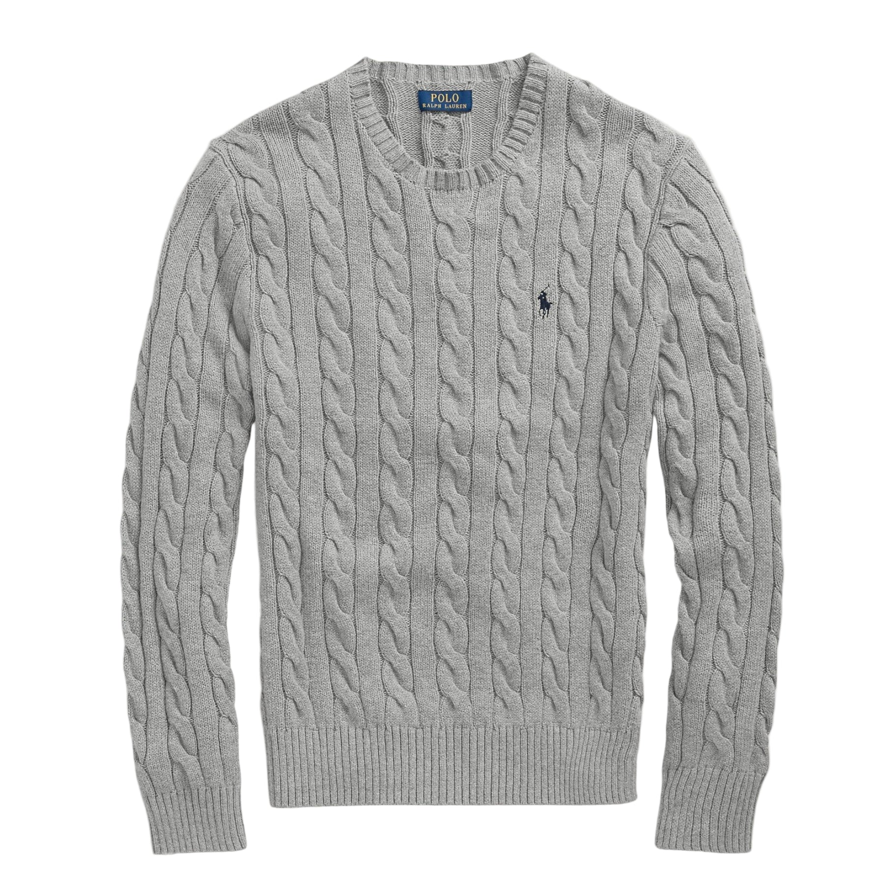 Pull en coton de style cable-knit gris