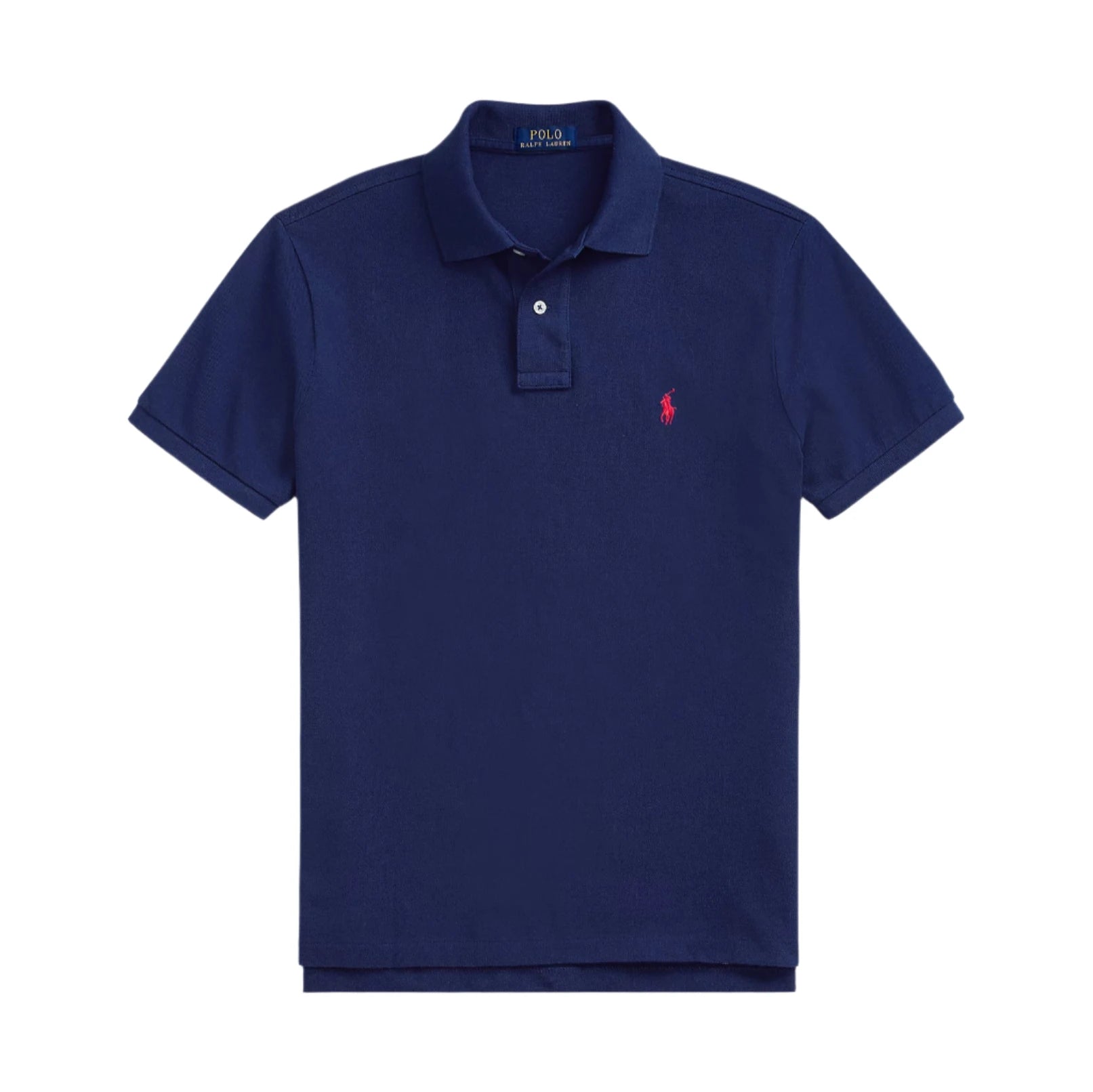 Polo marine en coton piqué