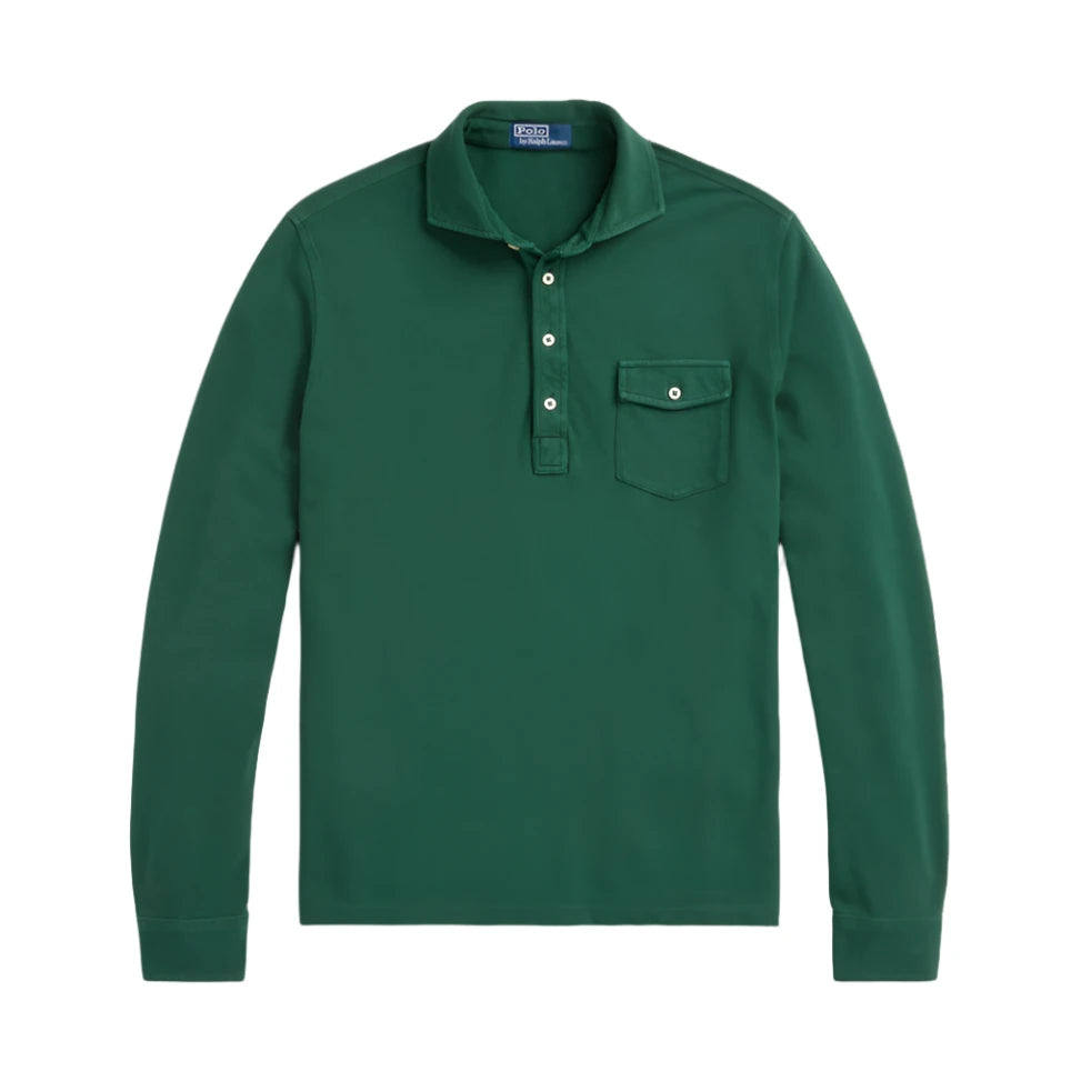 Polo manches longues original vert