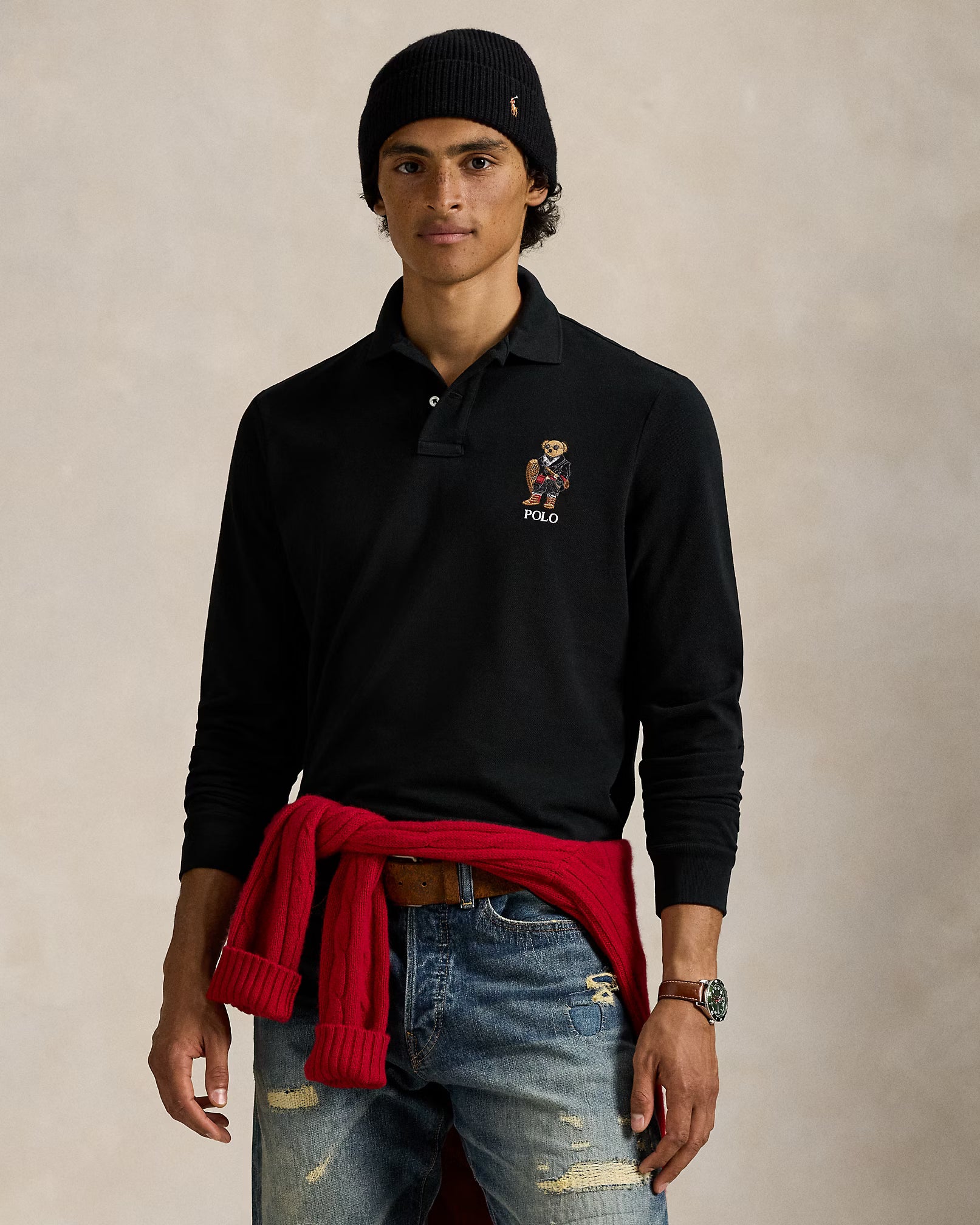 Polo à Manches Longues noir – Polo Bear