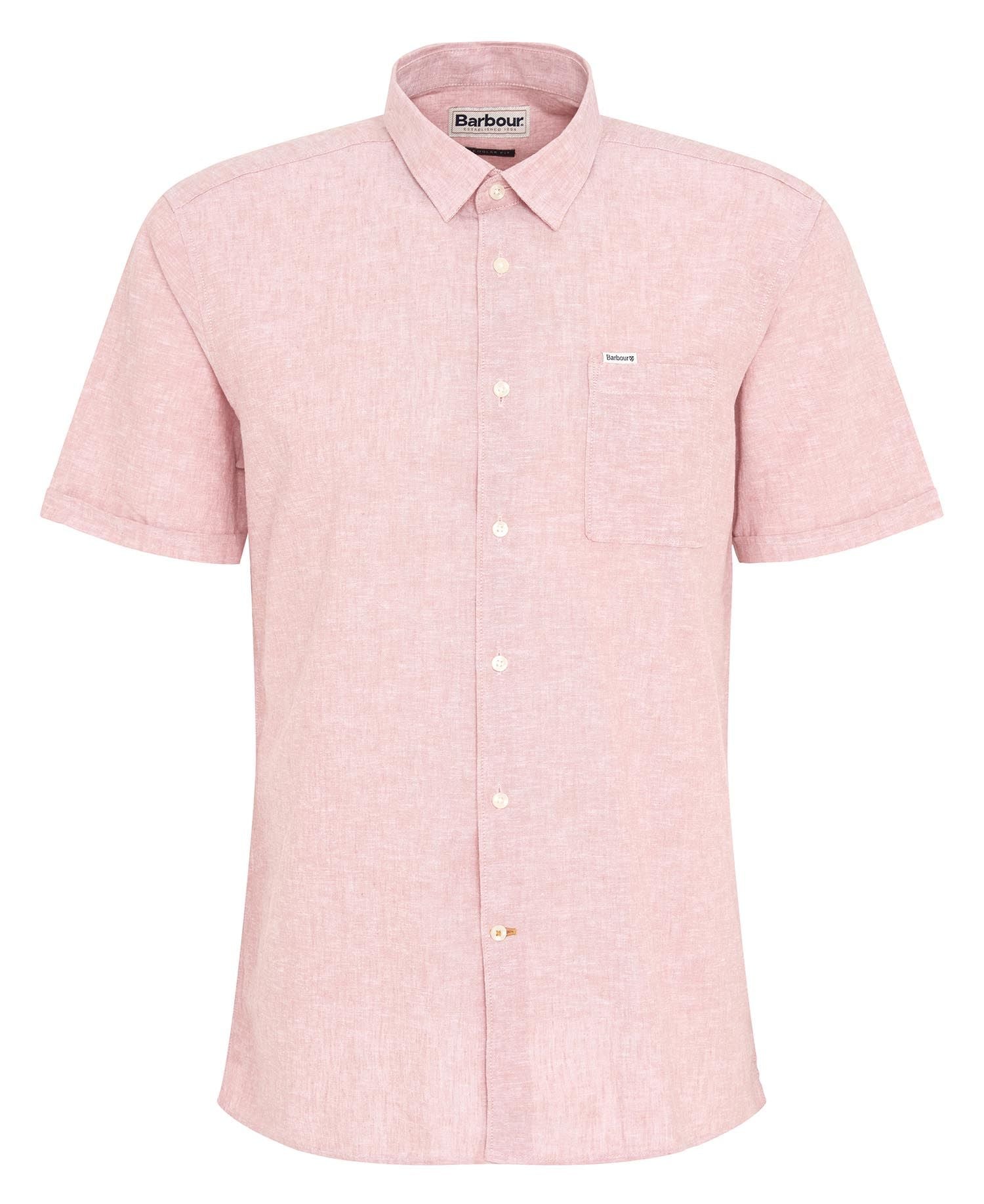 Chemise de lin à manches courtes rose